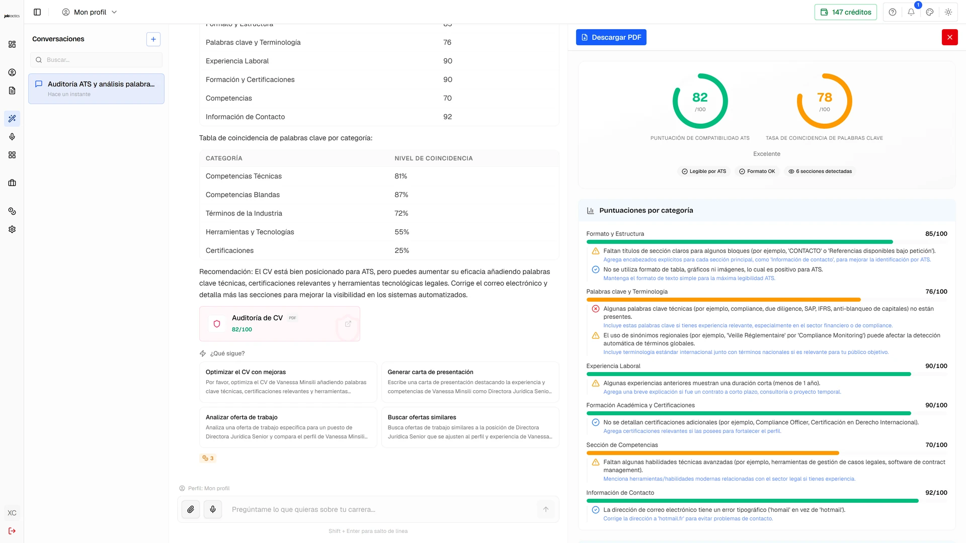 Auditoría ATS en tiempo real