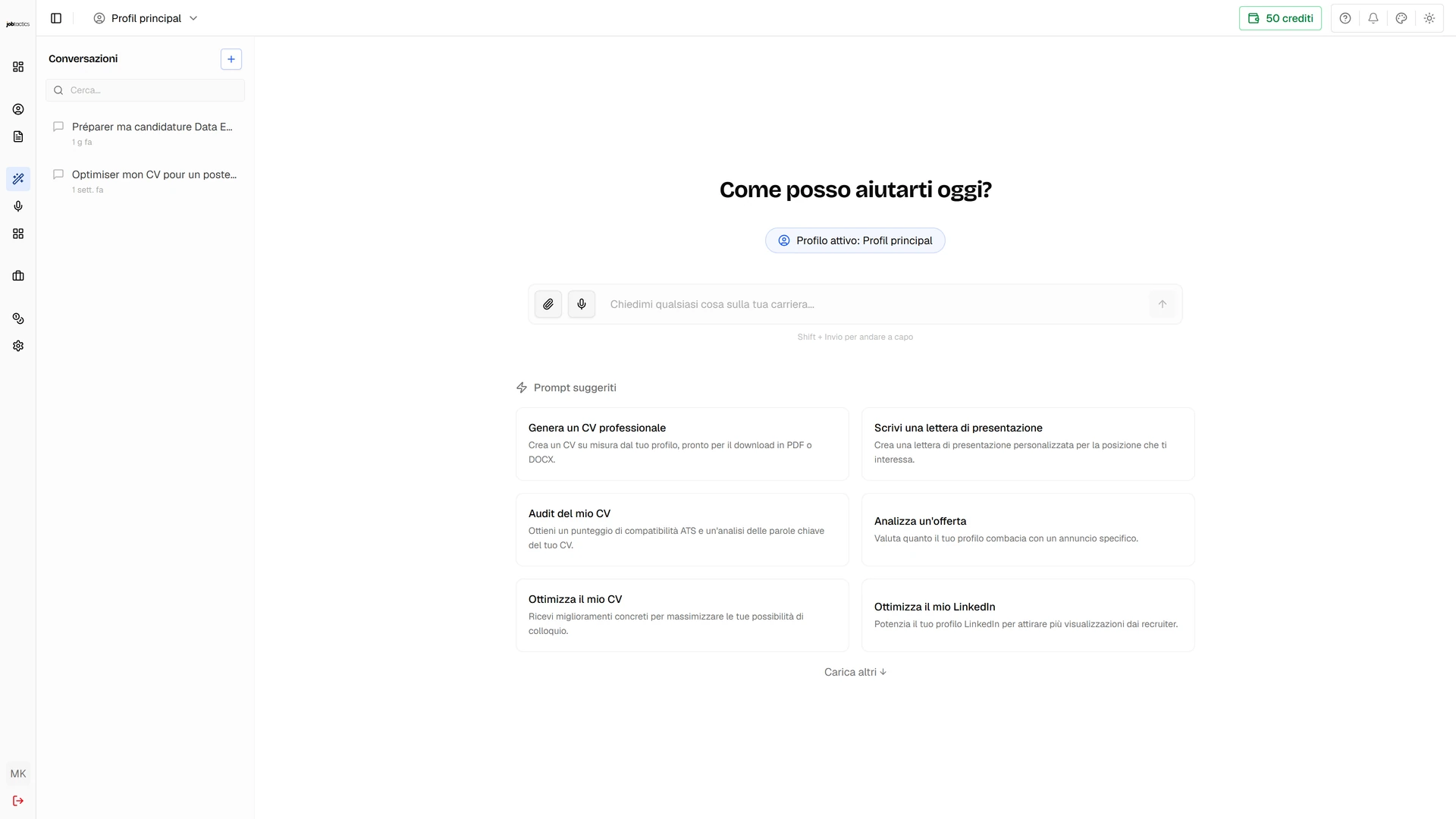 Studio CV guidato dall'IA