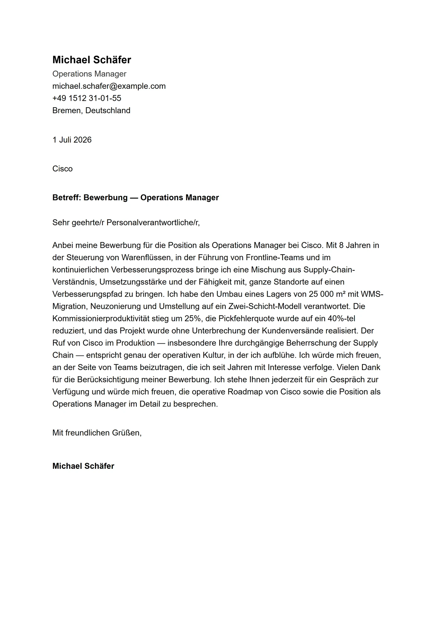 ATS schlicht — Anschreiben-Vorlagen