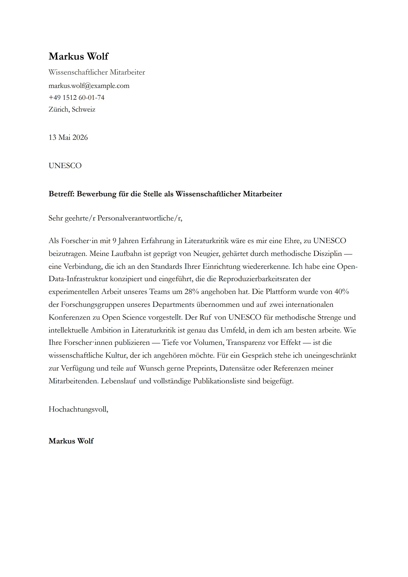 ATS Garamond — Anschreiben-Vorlagen