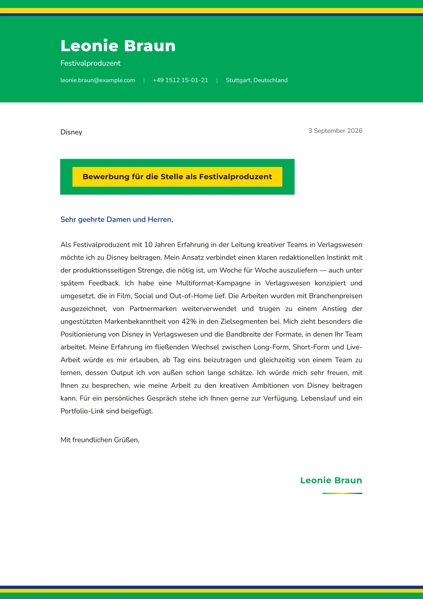 Brasilianischer Karneval — Anschreiben-Vorlagen
