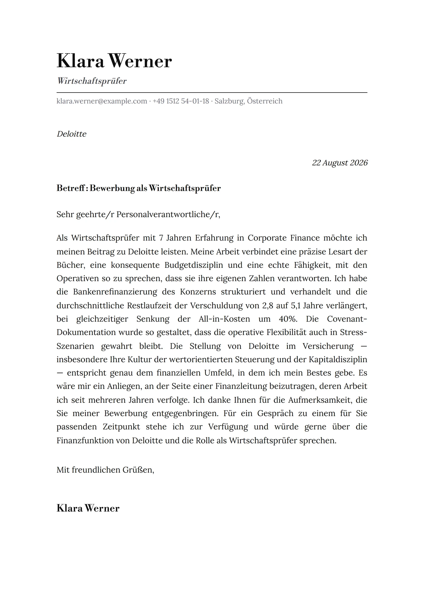 Klassisch Bookman — Anschreiben-Vorlagen