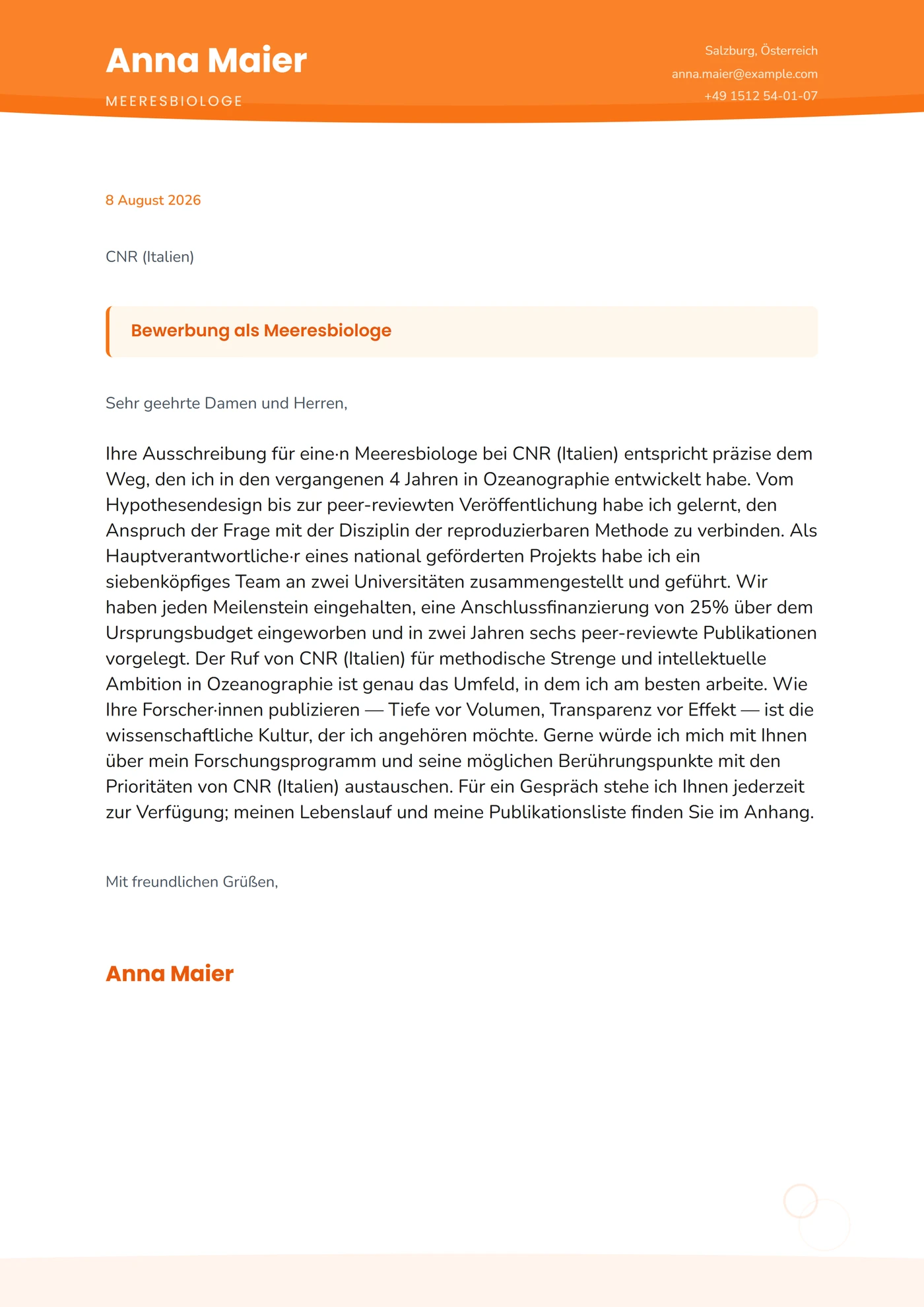 Korallenriff — Anschreiben-Vorlagen