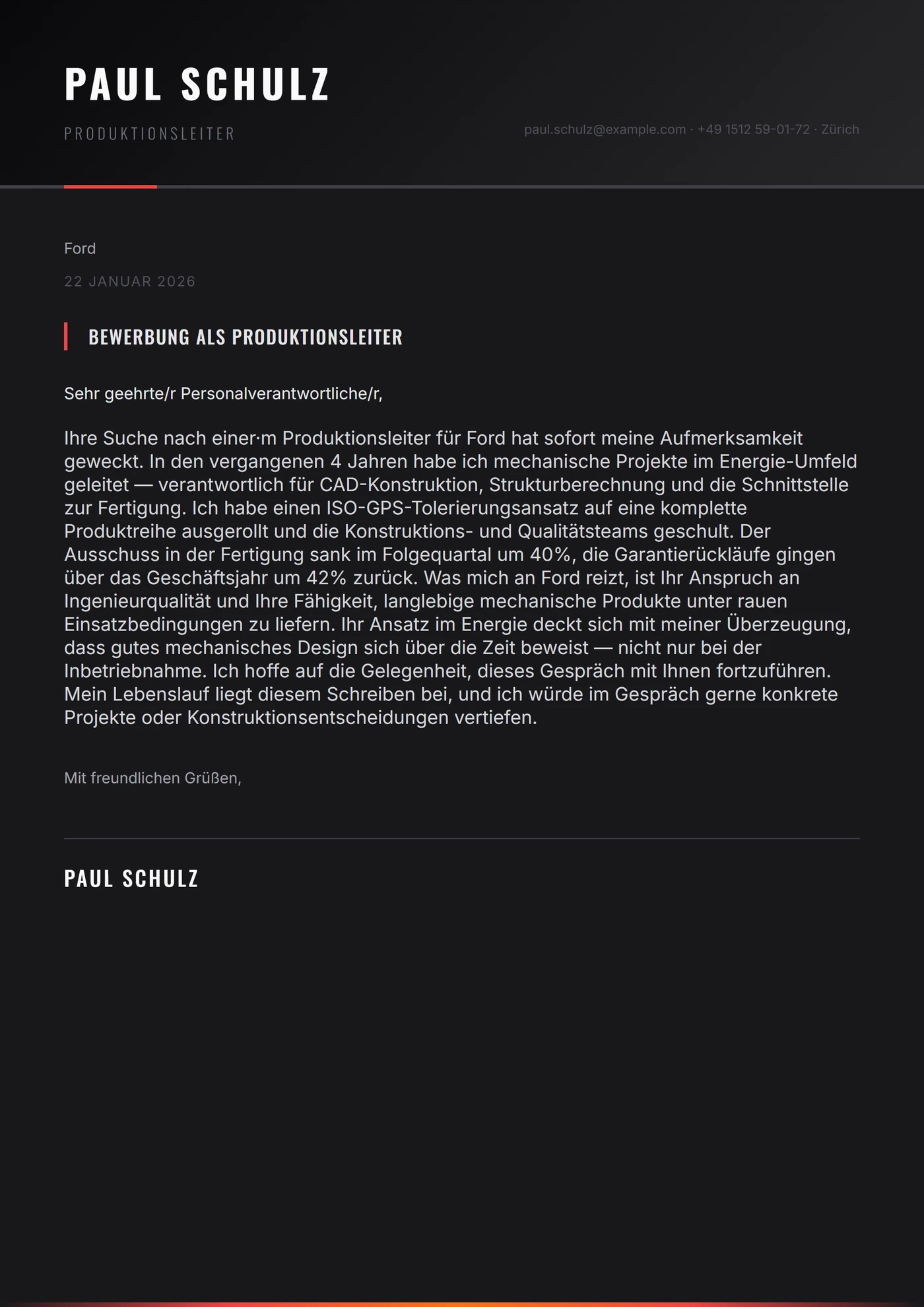 Eisenschmiede — Anschreiben-Vorlagen
