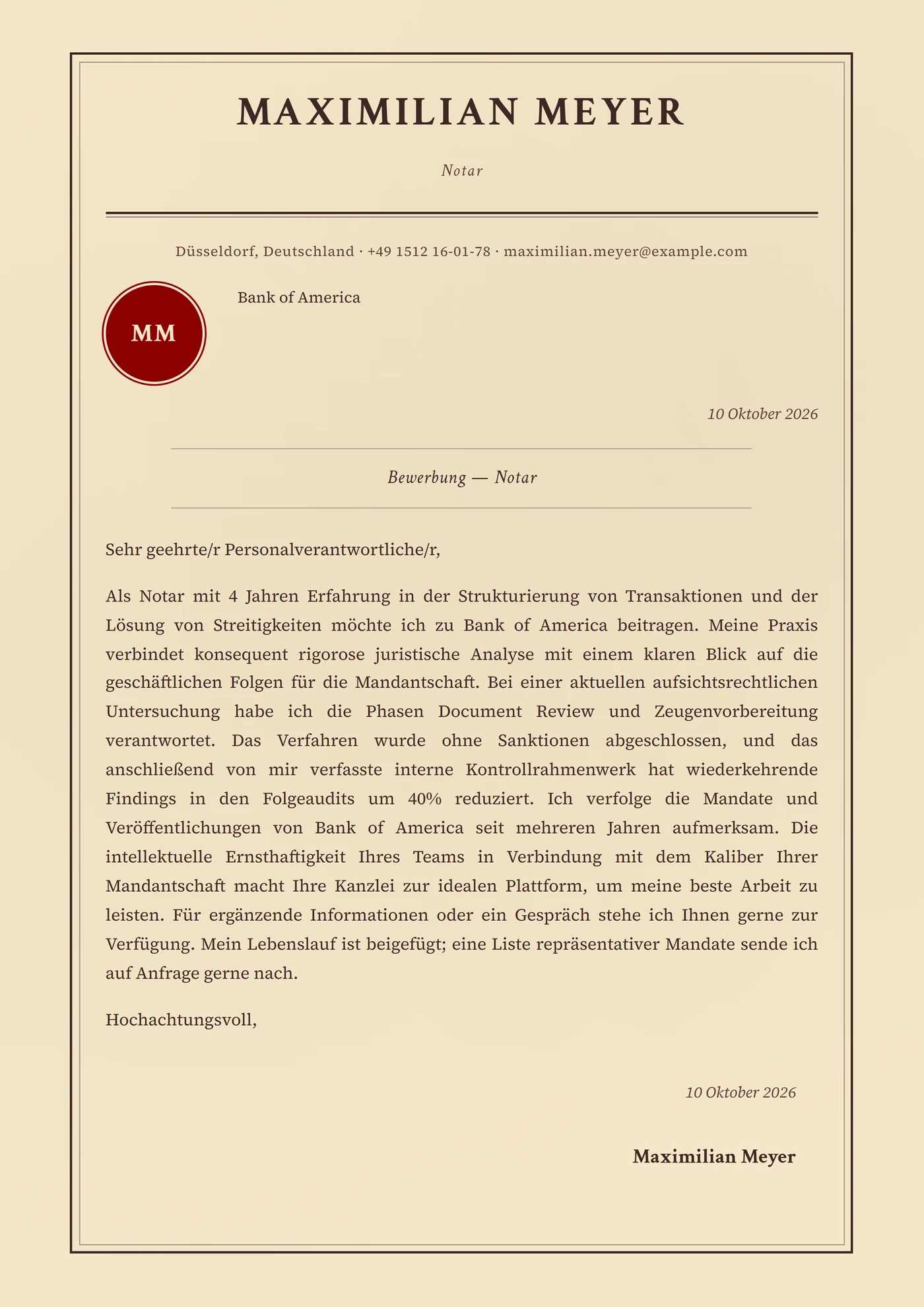 Juristisches Pergament — Anschreiben-Vorlagen