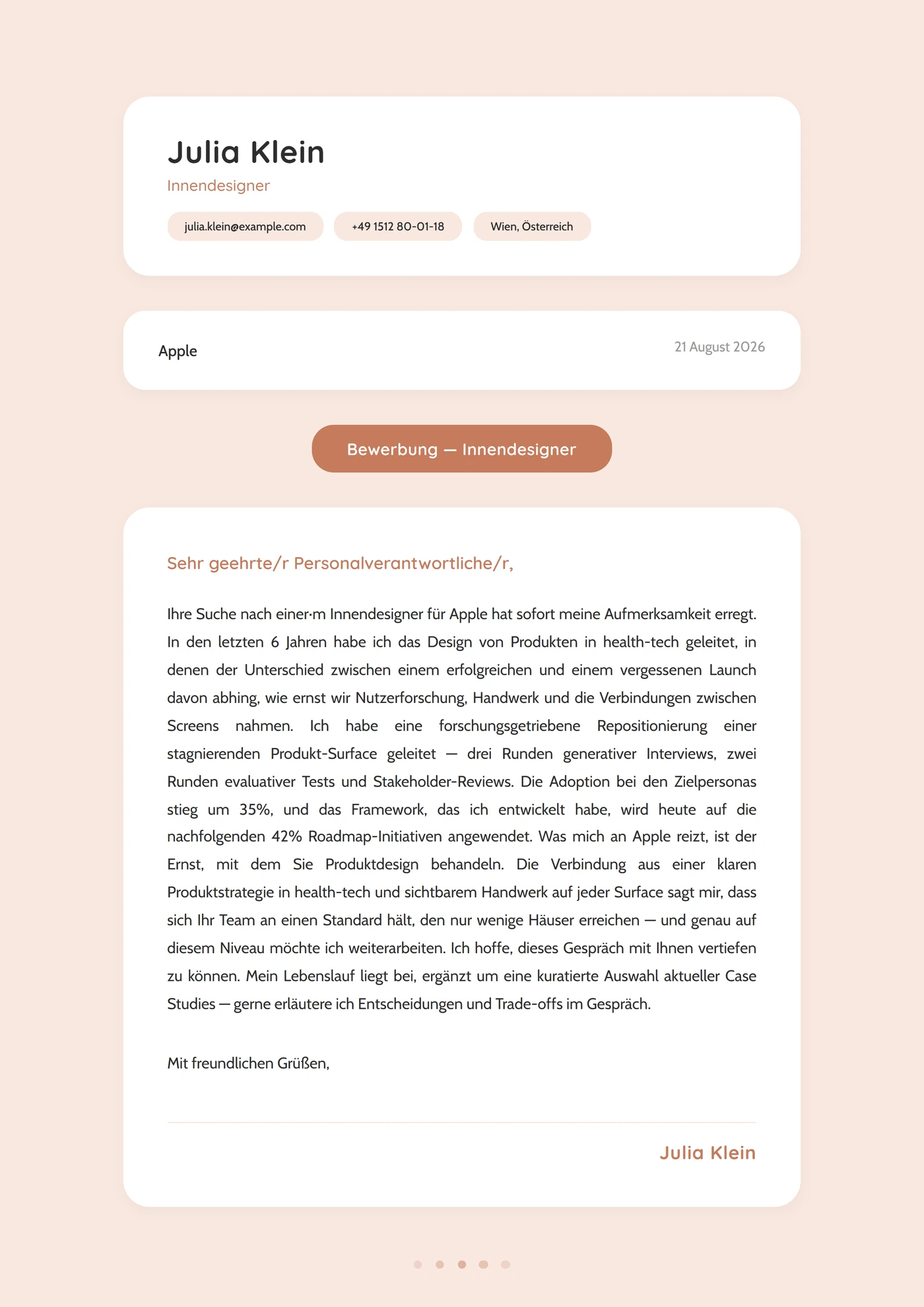 Skandinavisches Hygge — Anschreiben-Vorlagen