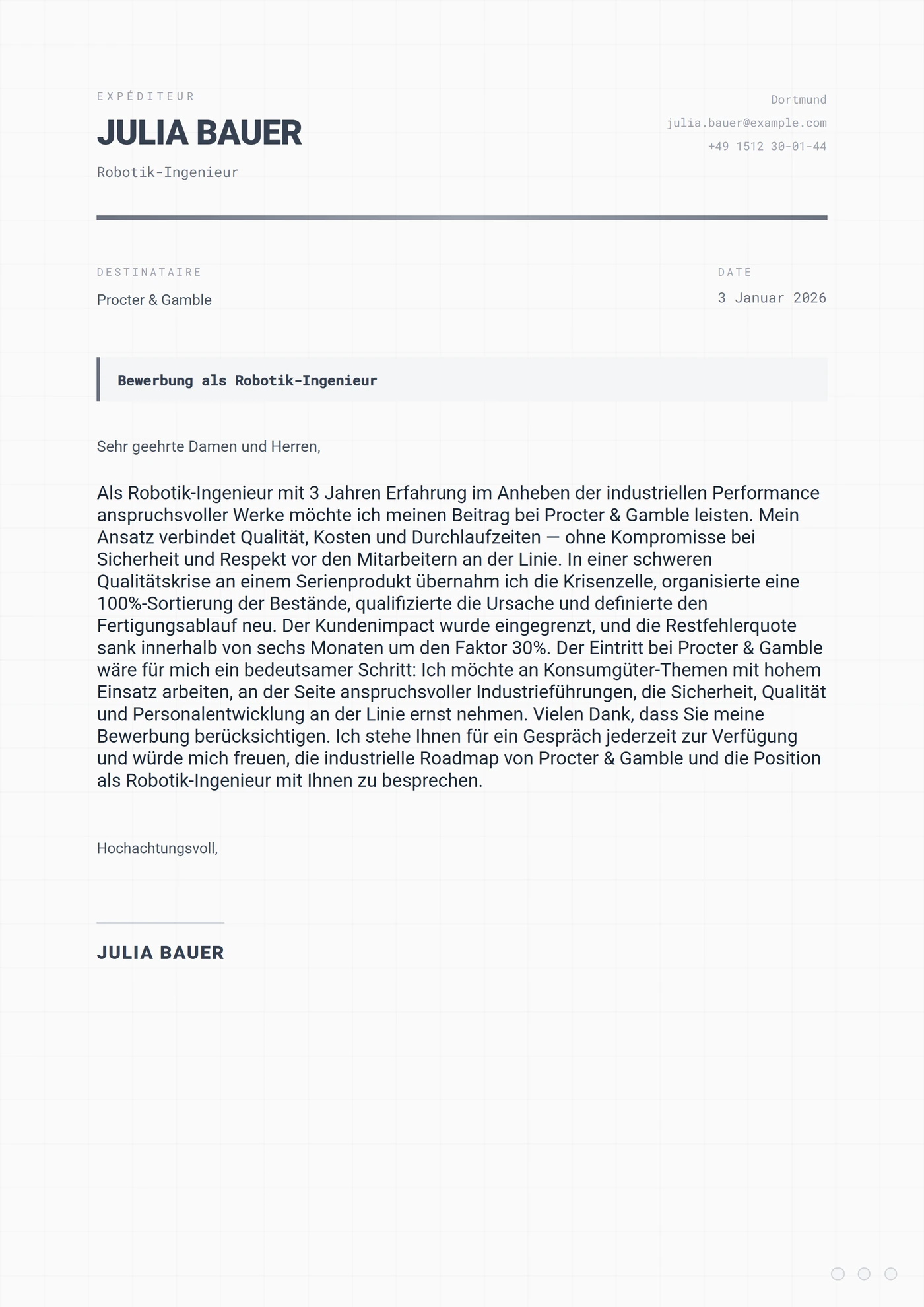 Stahlindustrie — Anschreiben-Vorlagen