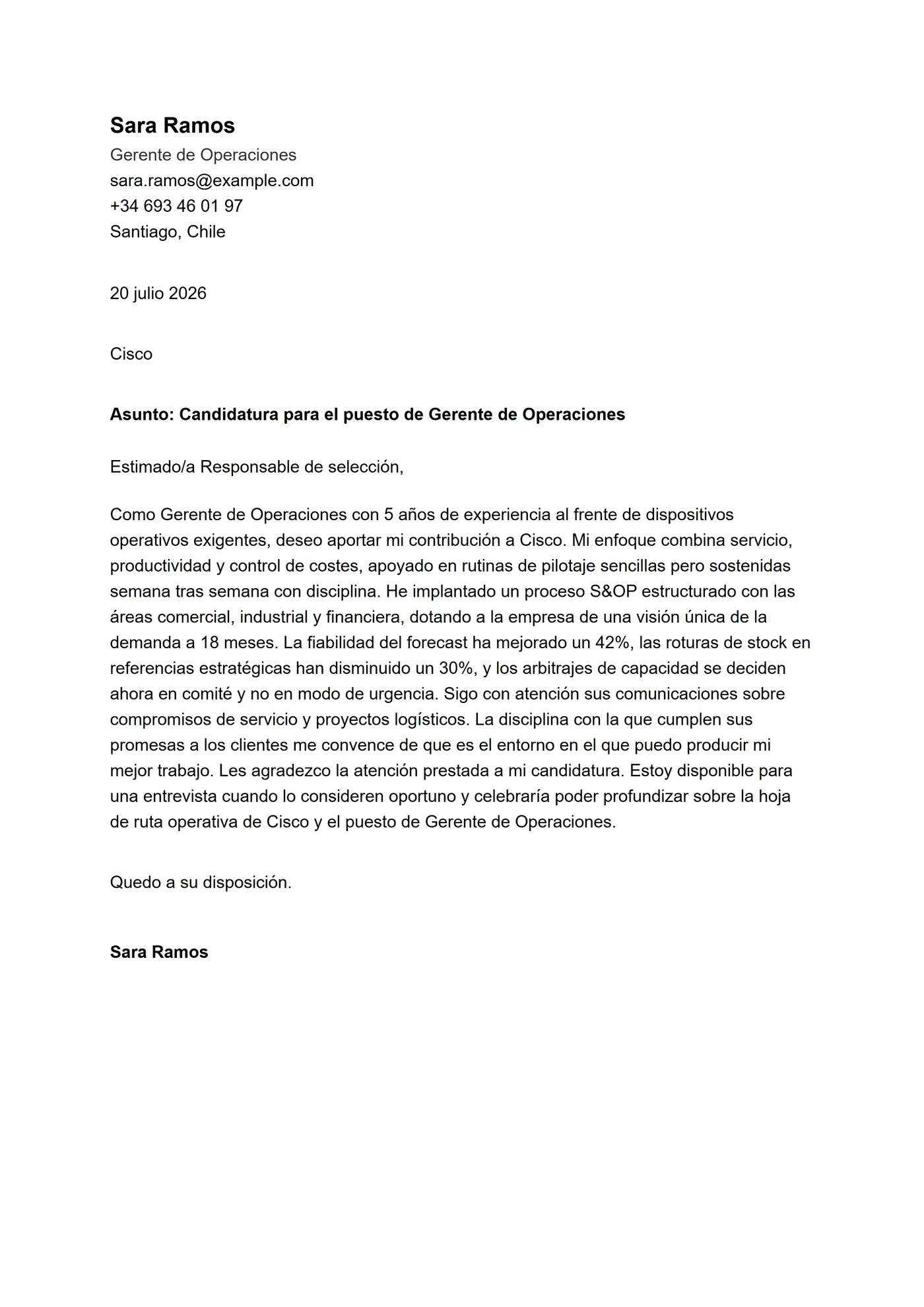 ATS limpia — Plantillas de cartas de presentación