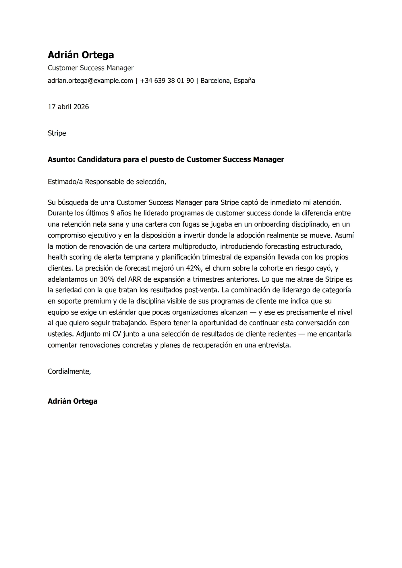 ATS Tahoma — Plantillas de cartas de presentación