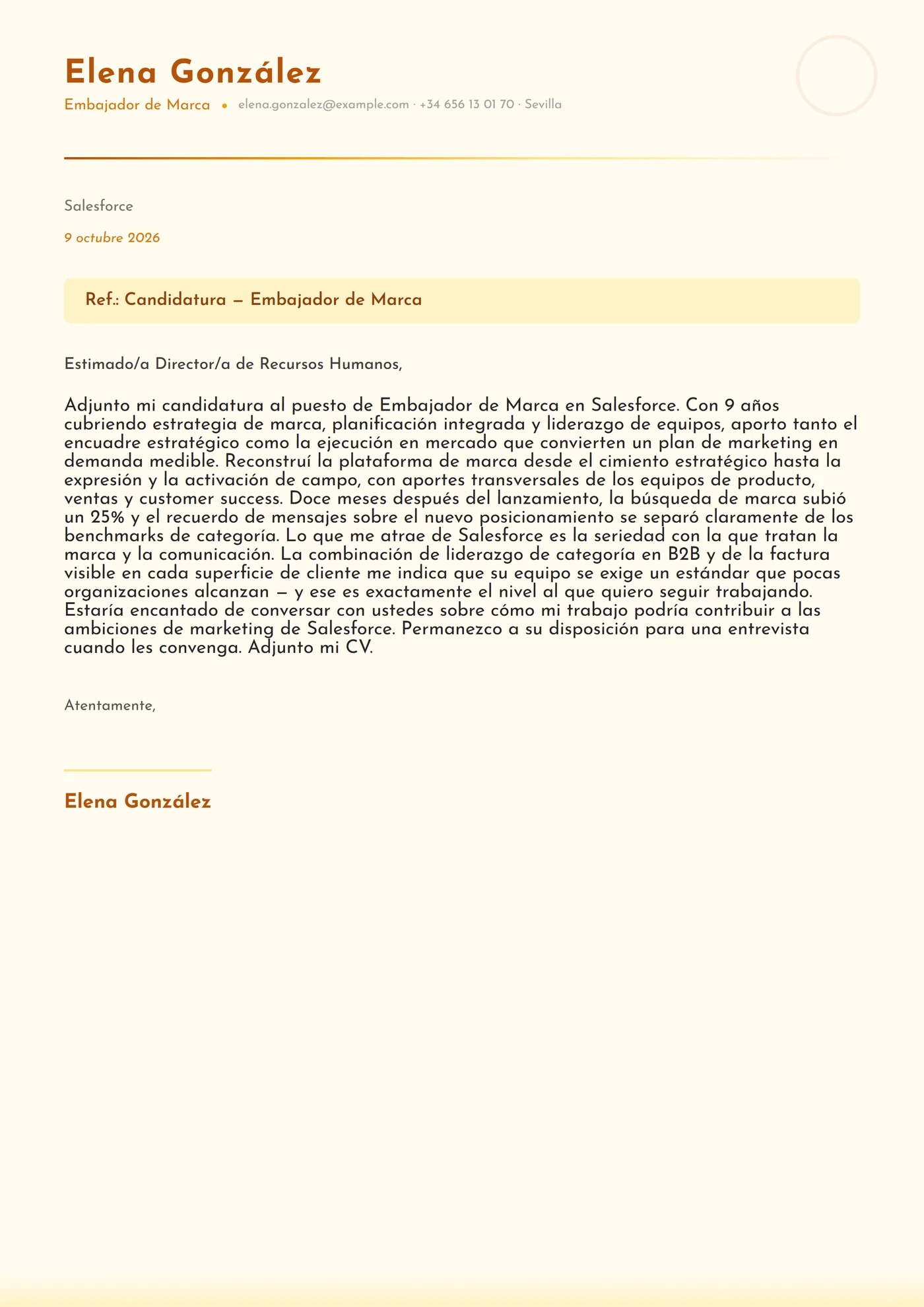 Latte caramelo — Plantillas de cartas de presentación
