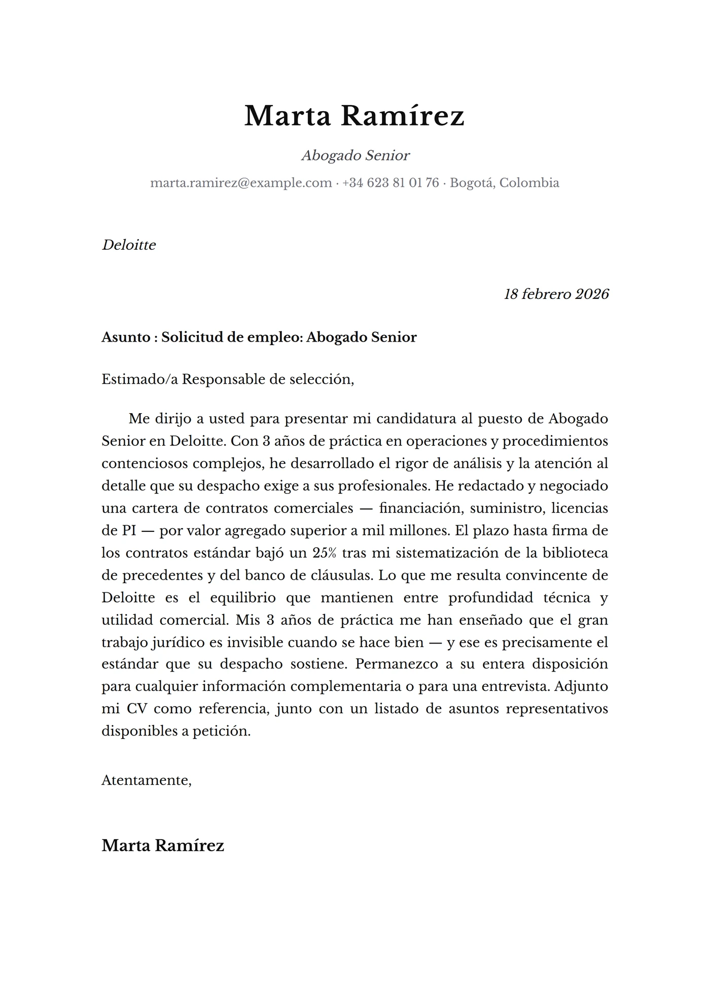 Clásica Baskerville — Plantillas de cartas de presentación