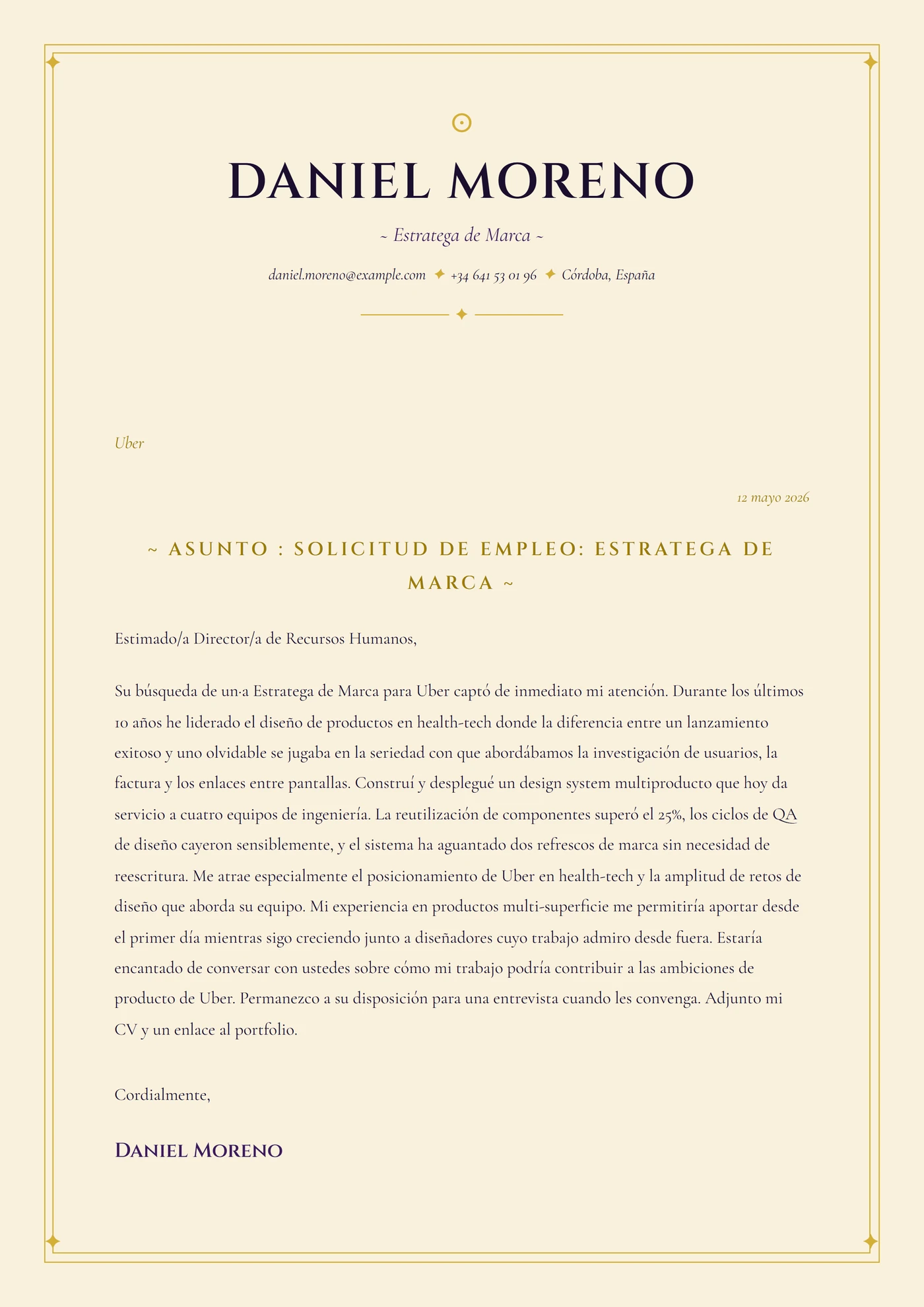 Carta de tarot — Plantillas de cartas de presentación