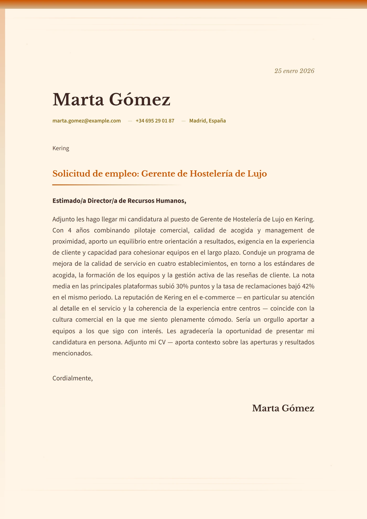 Arena del desierto — Plantillas de cartas de presentación