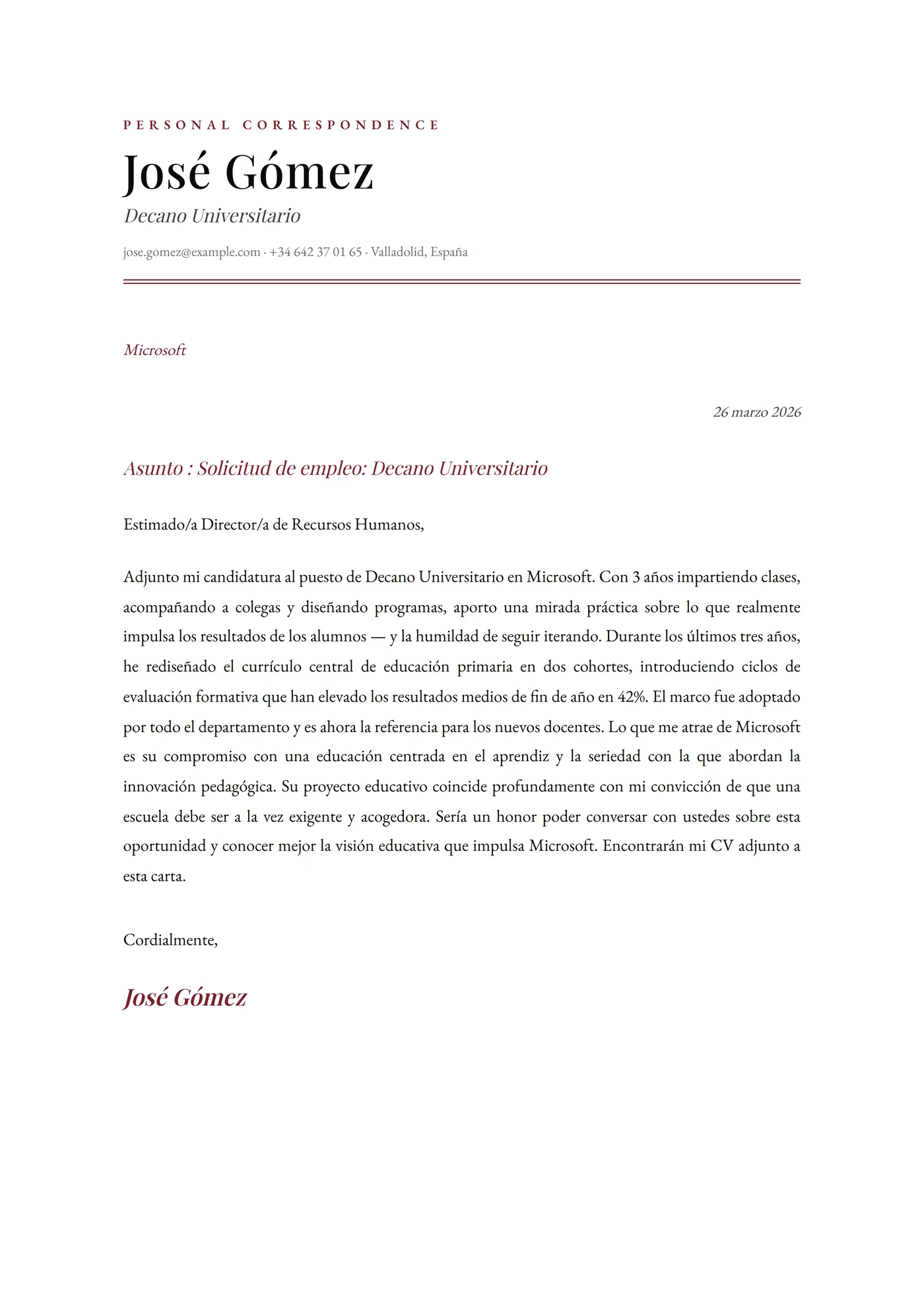 Ivy League — Plantillas de cartas de presentación