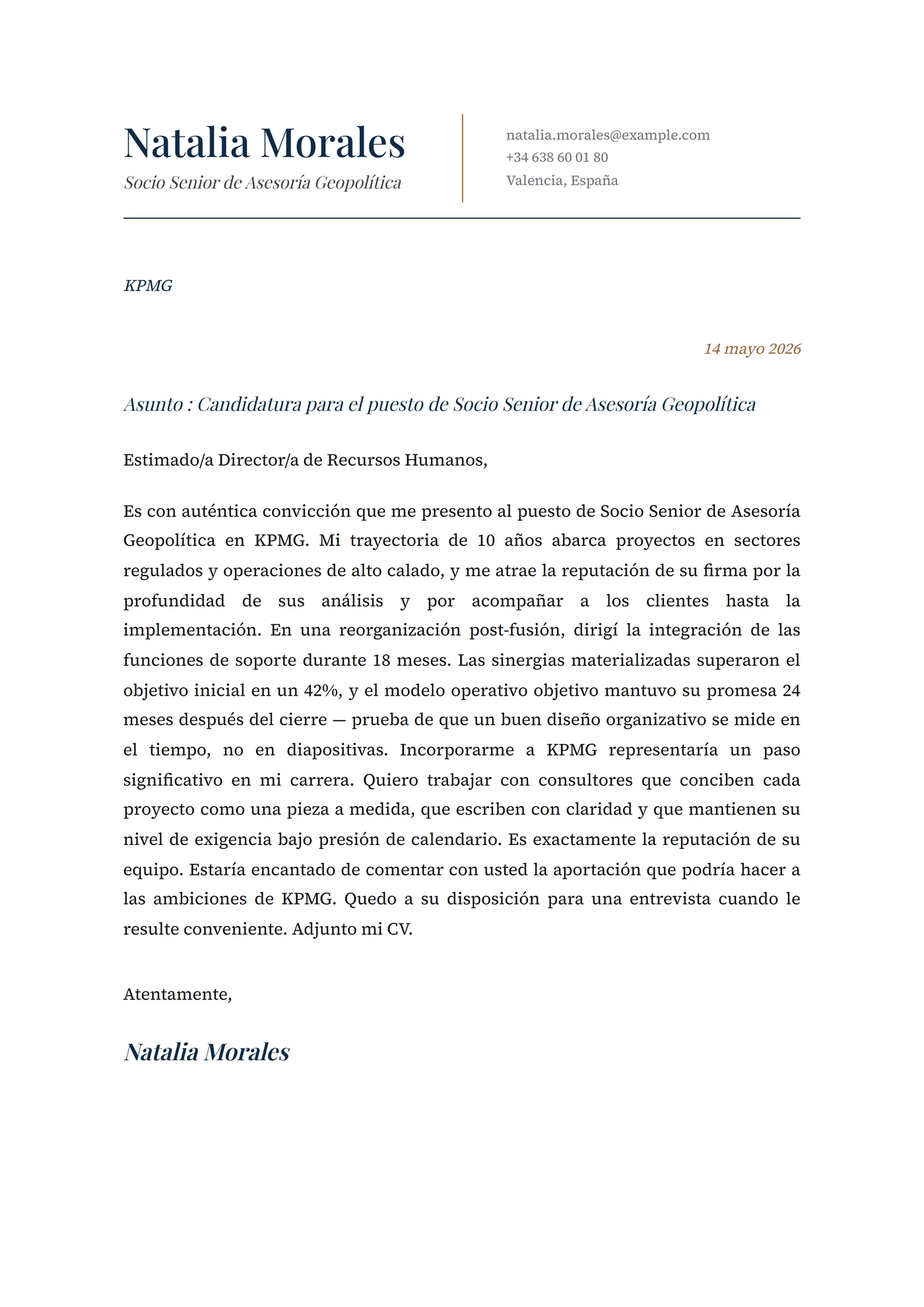Meridiano — Plantillas de cartas de presentación