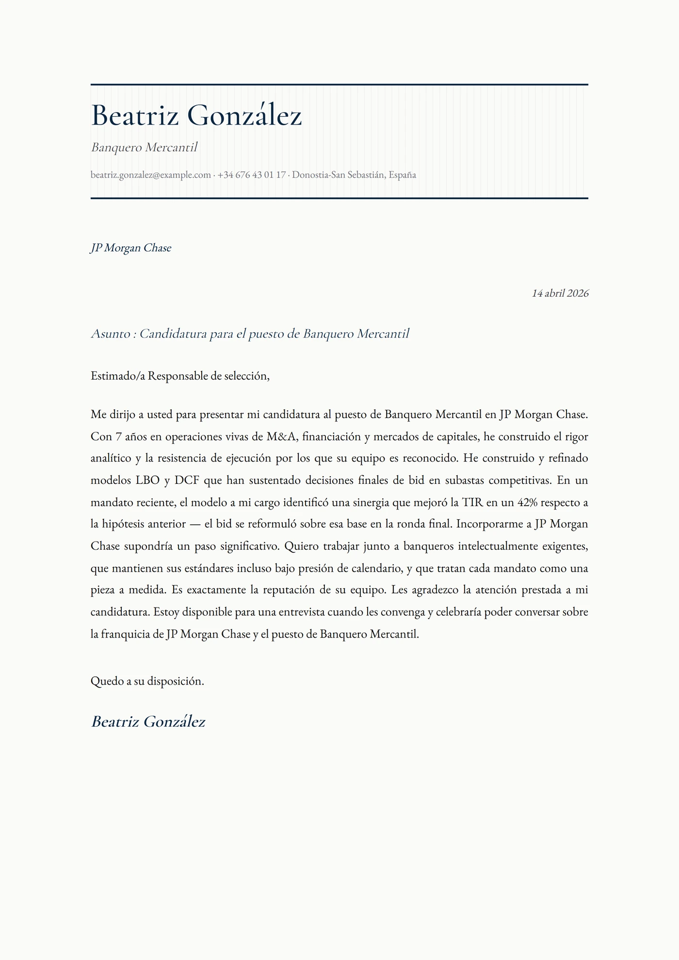 Savile Row — Plantillas de cartas de presentación