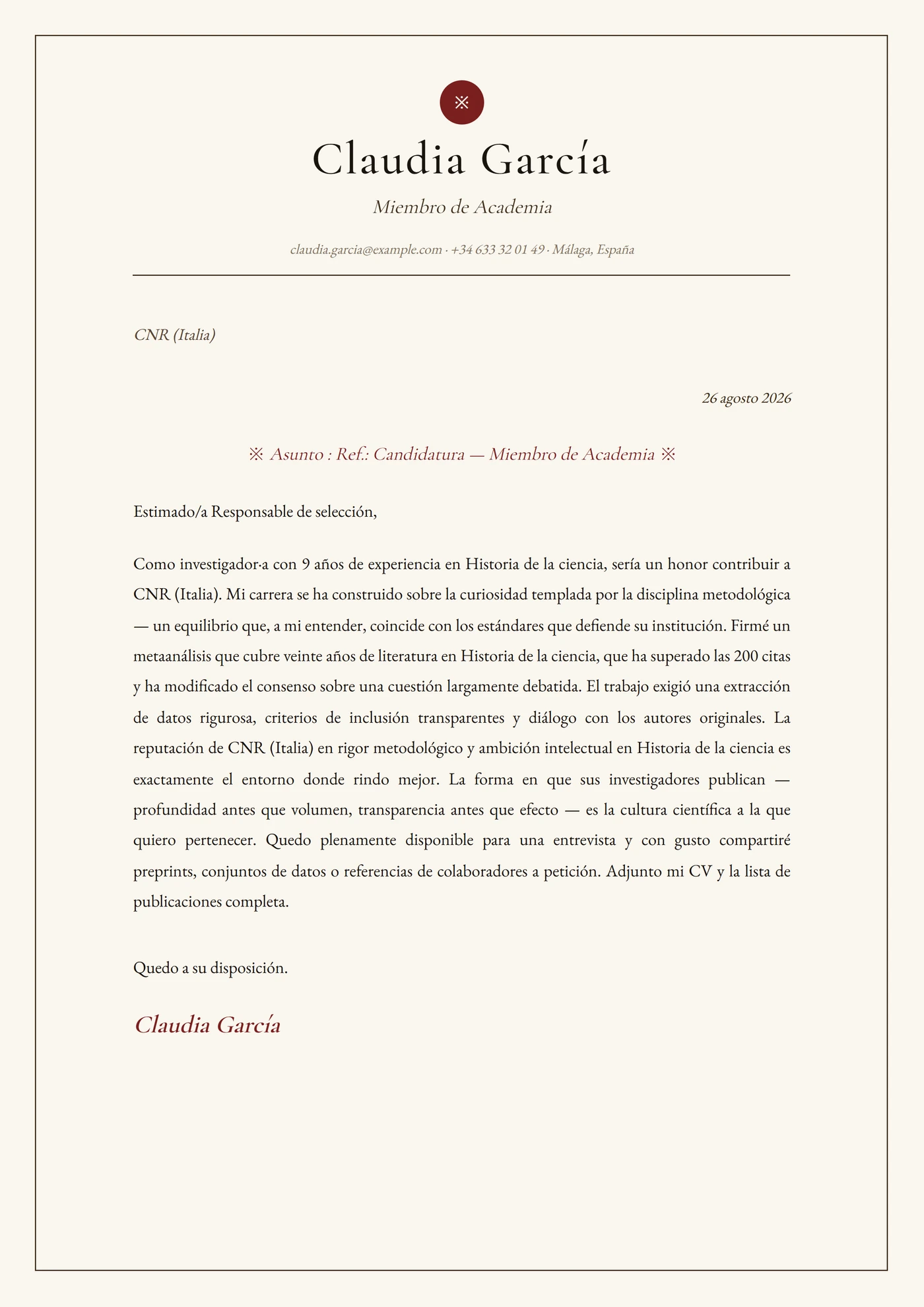 Vitela — Plantillas de cartas de presentación