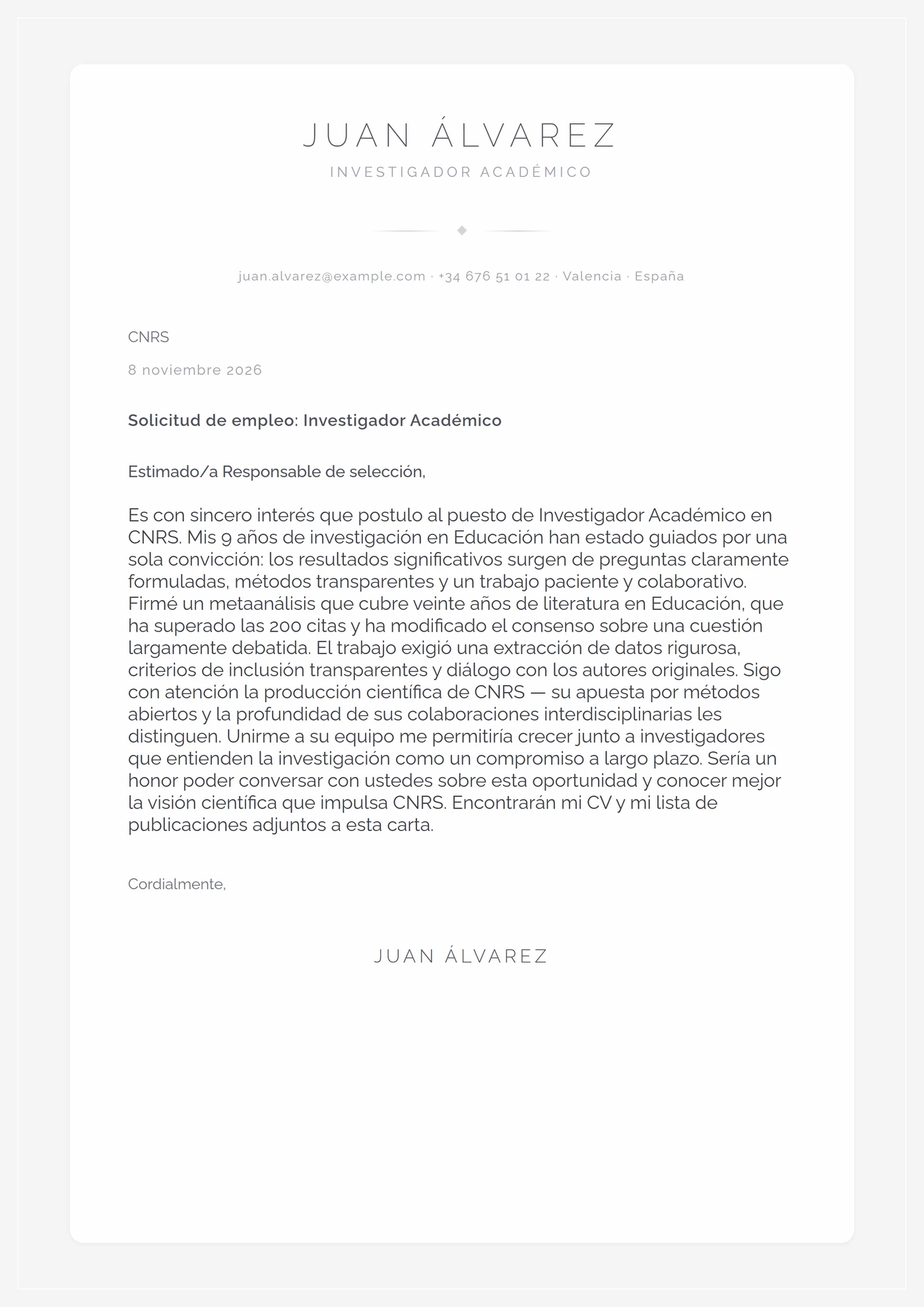 Blanco escarcha — Plantillas de cartas de presentación