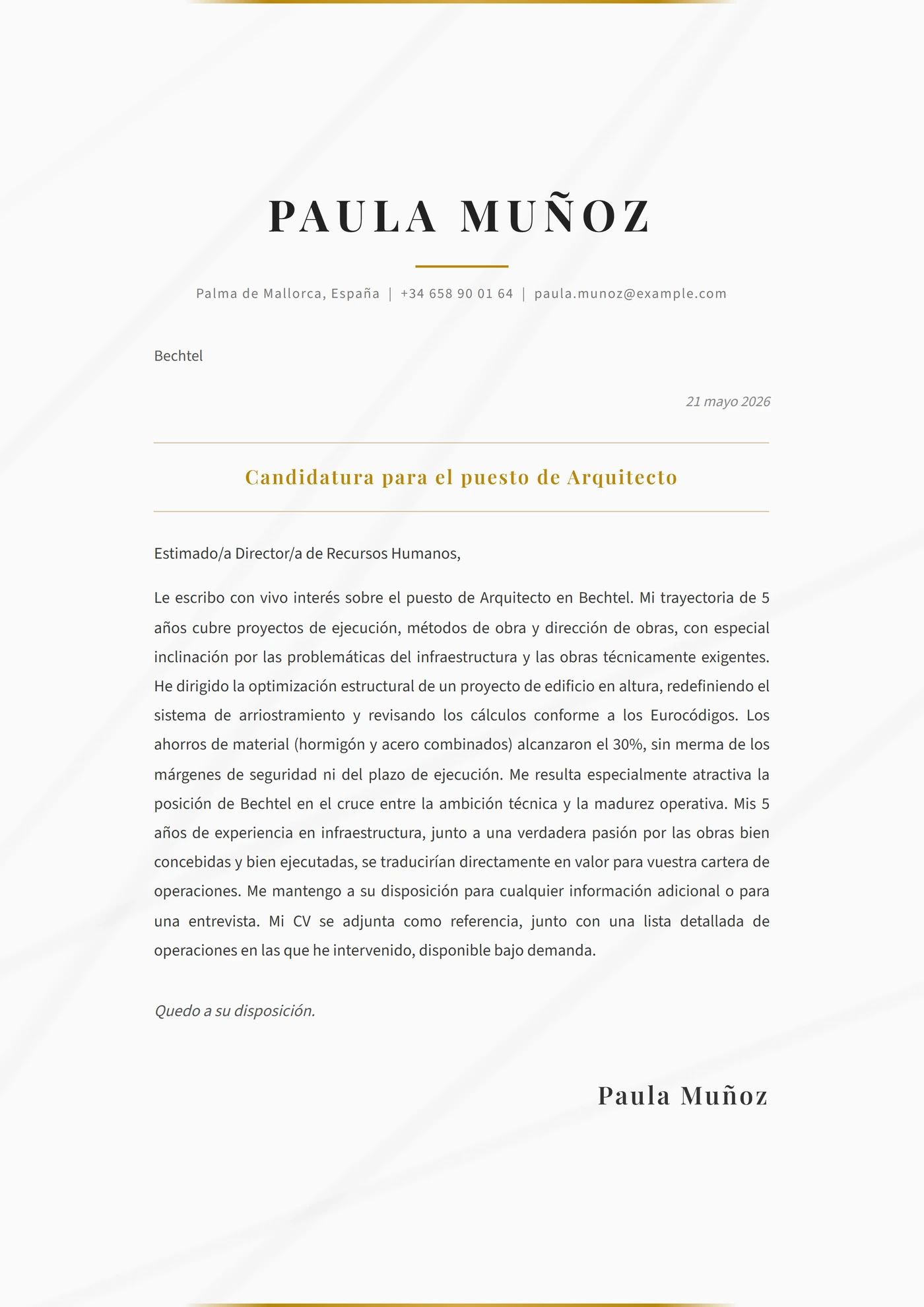 Mármol pétreo — Plantillas de cartas de presentación