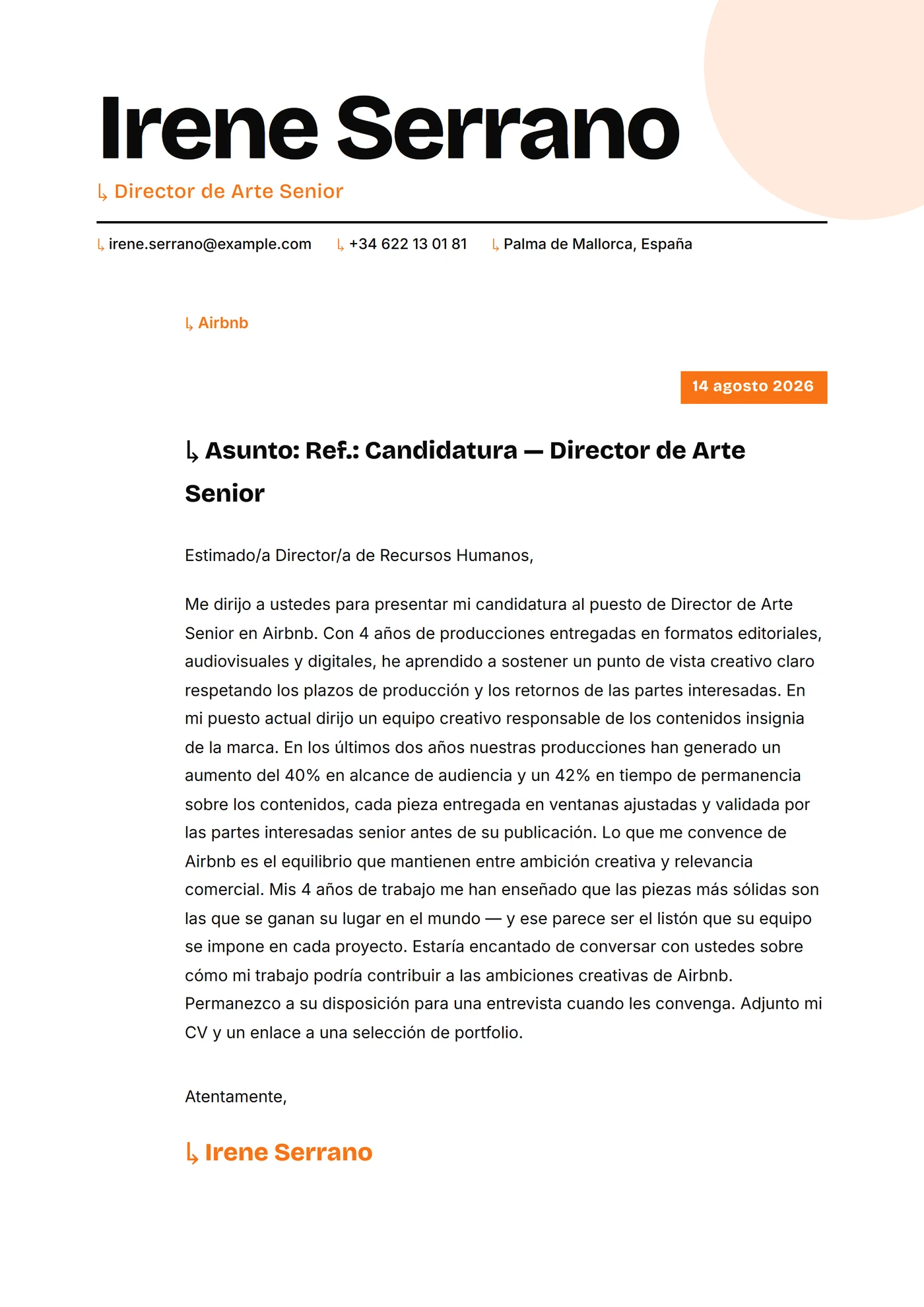 Asimétrico Bold — Plantillas de cartas de presentación