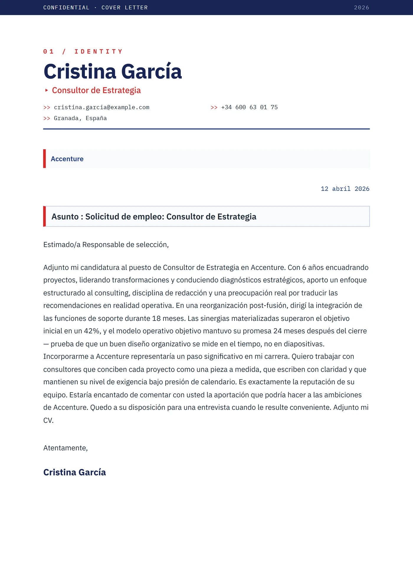 Pitch de consultoría — Plantillas de cartas de presentación