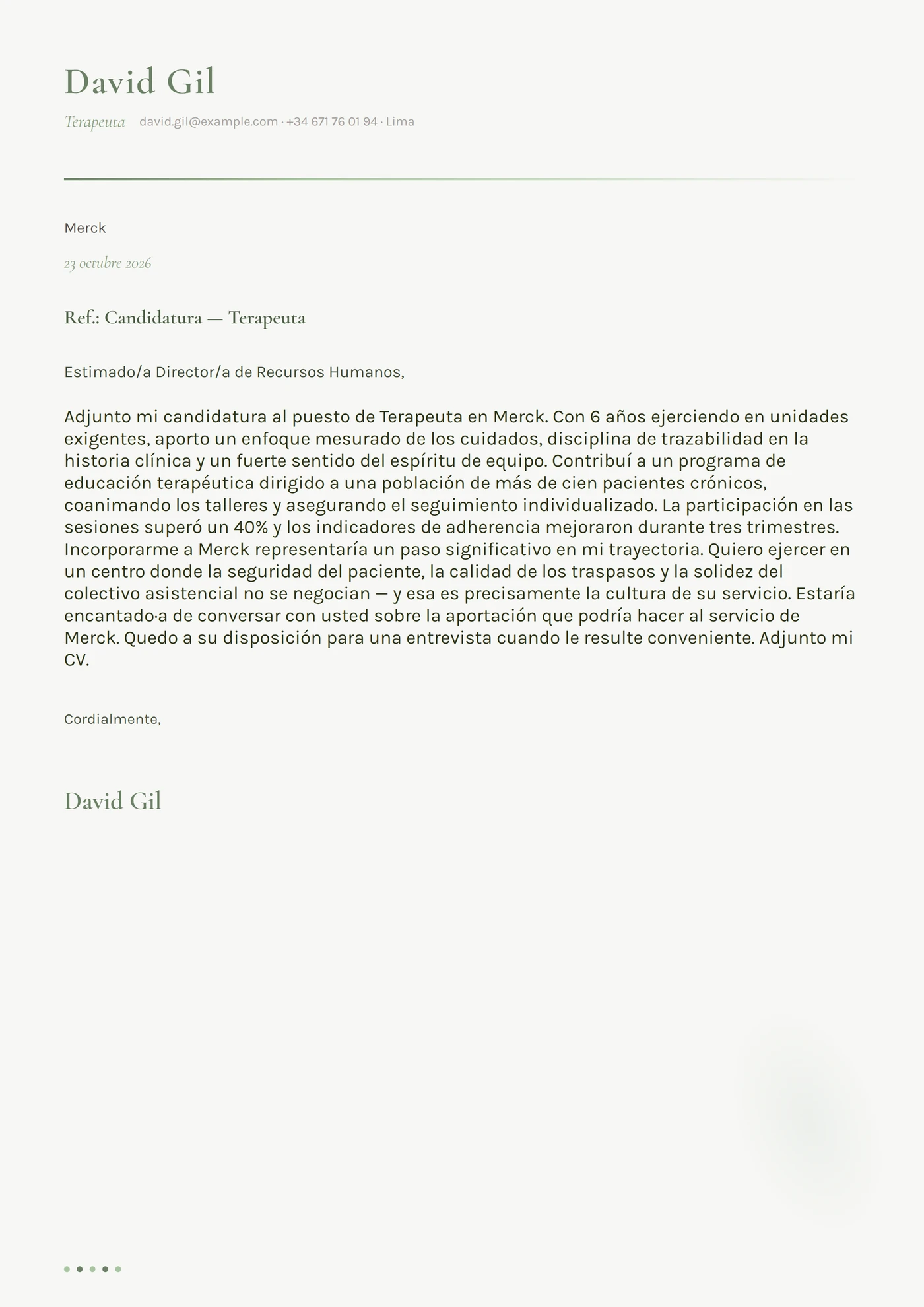 Sabiduría salvia — Plantillas de cartas de presentación