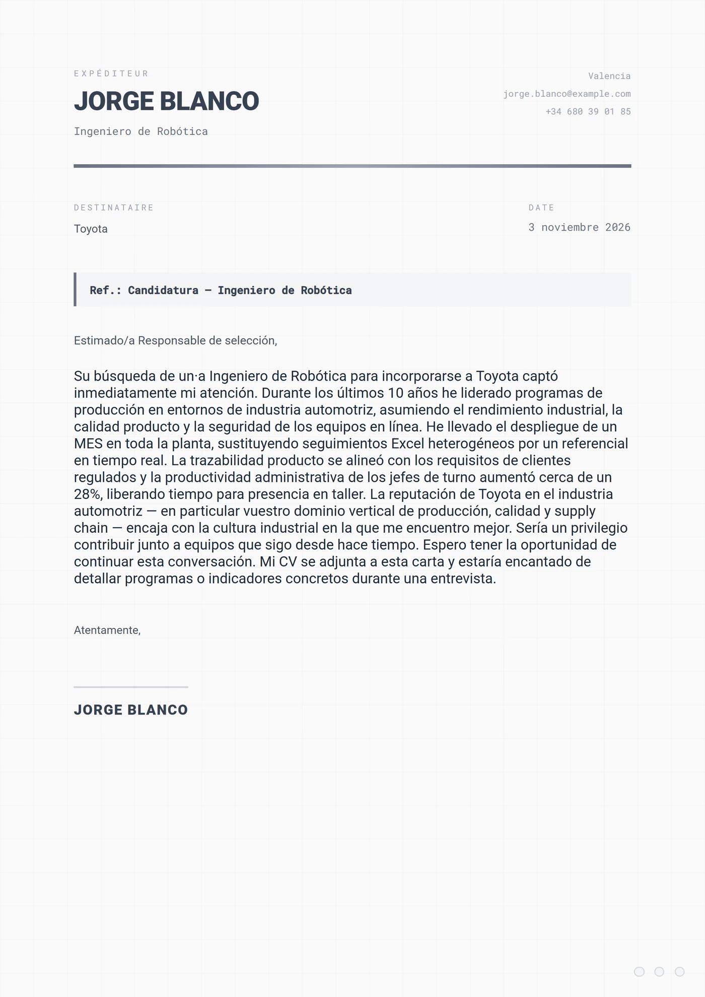 Acero Industrial — Plantillas de cartas de presentación