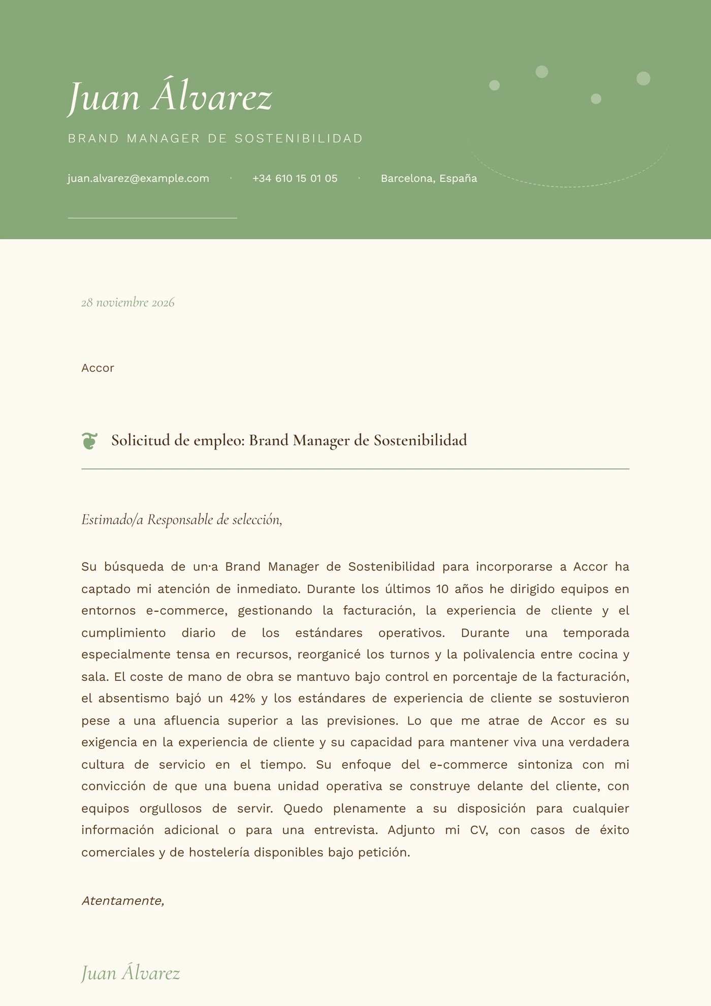 Jardín de Salvia — Plantillas de cartas de presentación