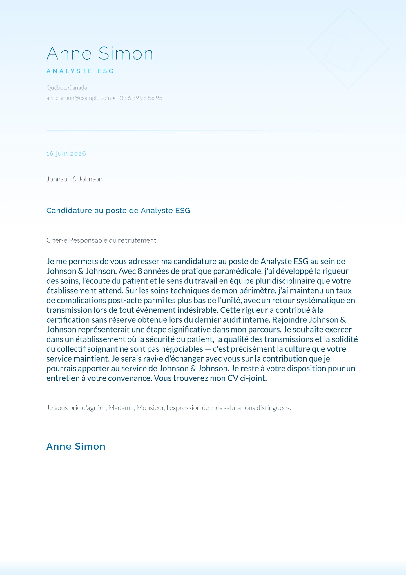 Glace arctique — Modèles de lettres de motivation