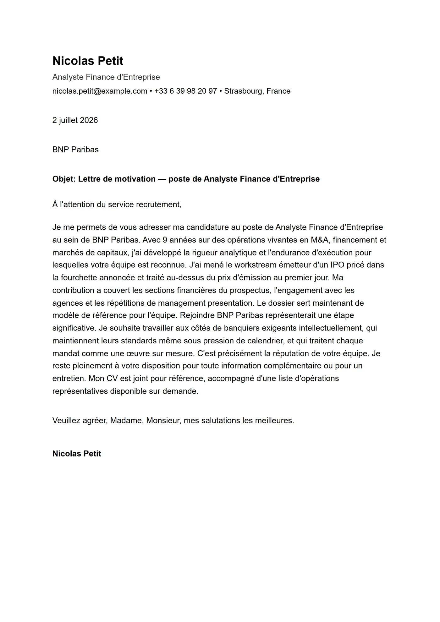 ATS Helvetica — Modèles de lettres de motivation