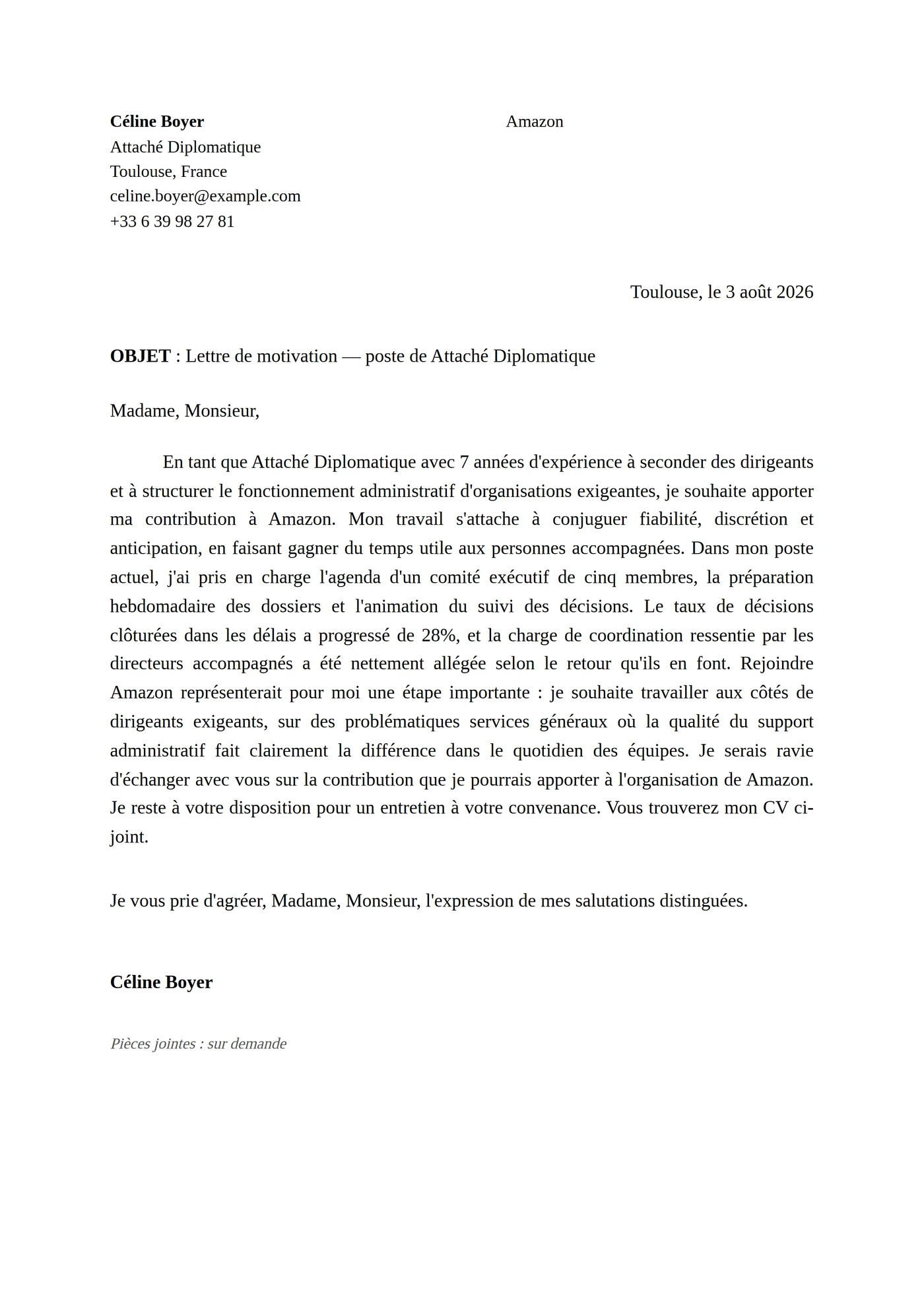 Fonction Publique — Modèles de lettres de motivation