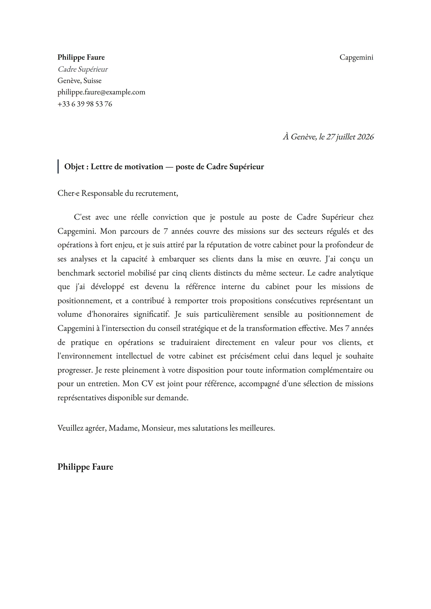 AIDA Français — Modèles de lettres de motivation