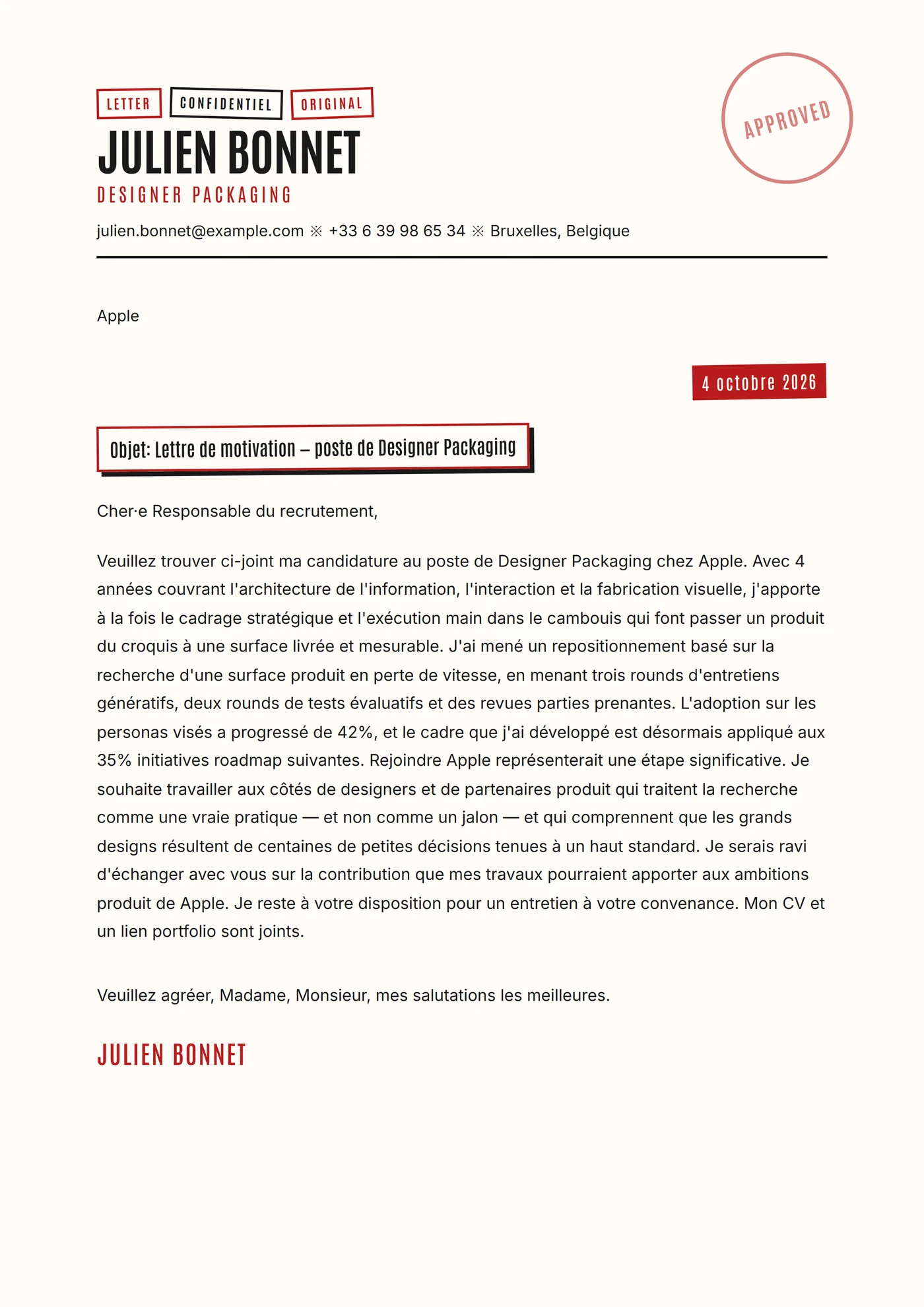 Papier timbré — Modèles de lettres de motivation