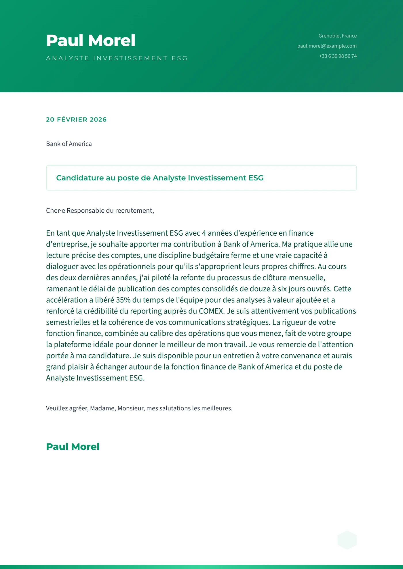 Cité Émeraude — Modèles de lettres de motivation
