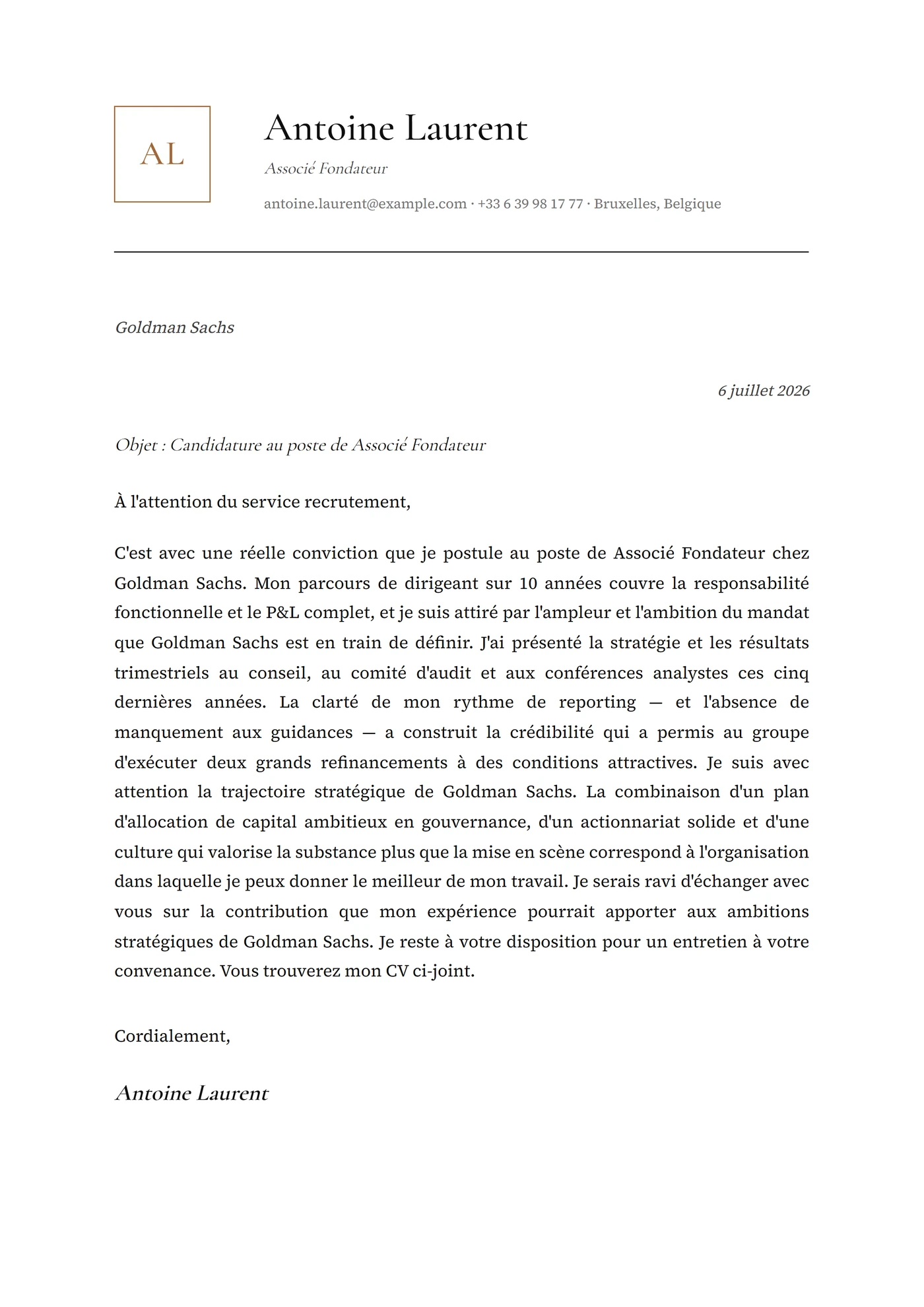 Monogramme — Modèles de lettres de motivation