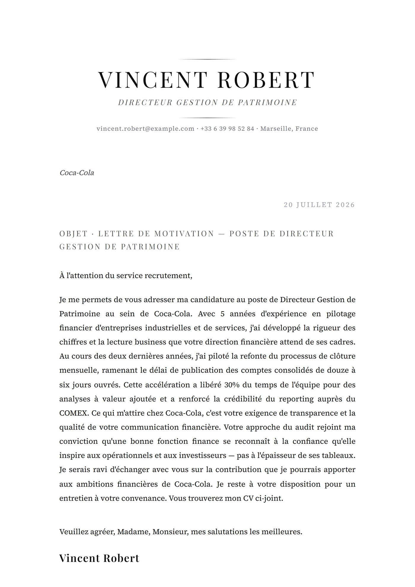Platine — Modèles de lettres de motivation
