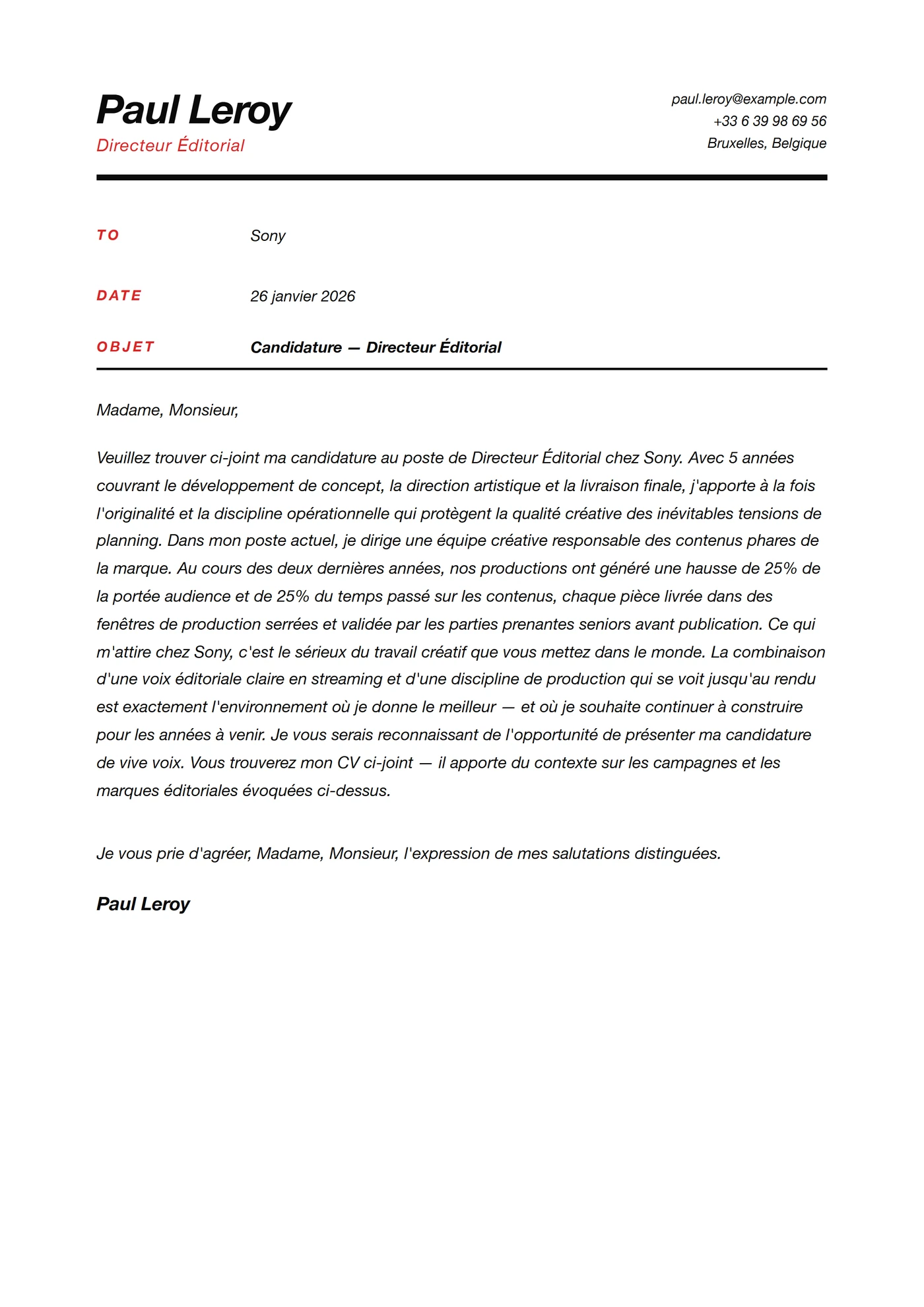 Grille Suisse — Modèles de lettres de motivation