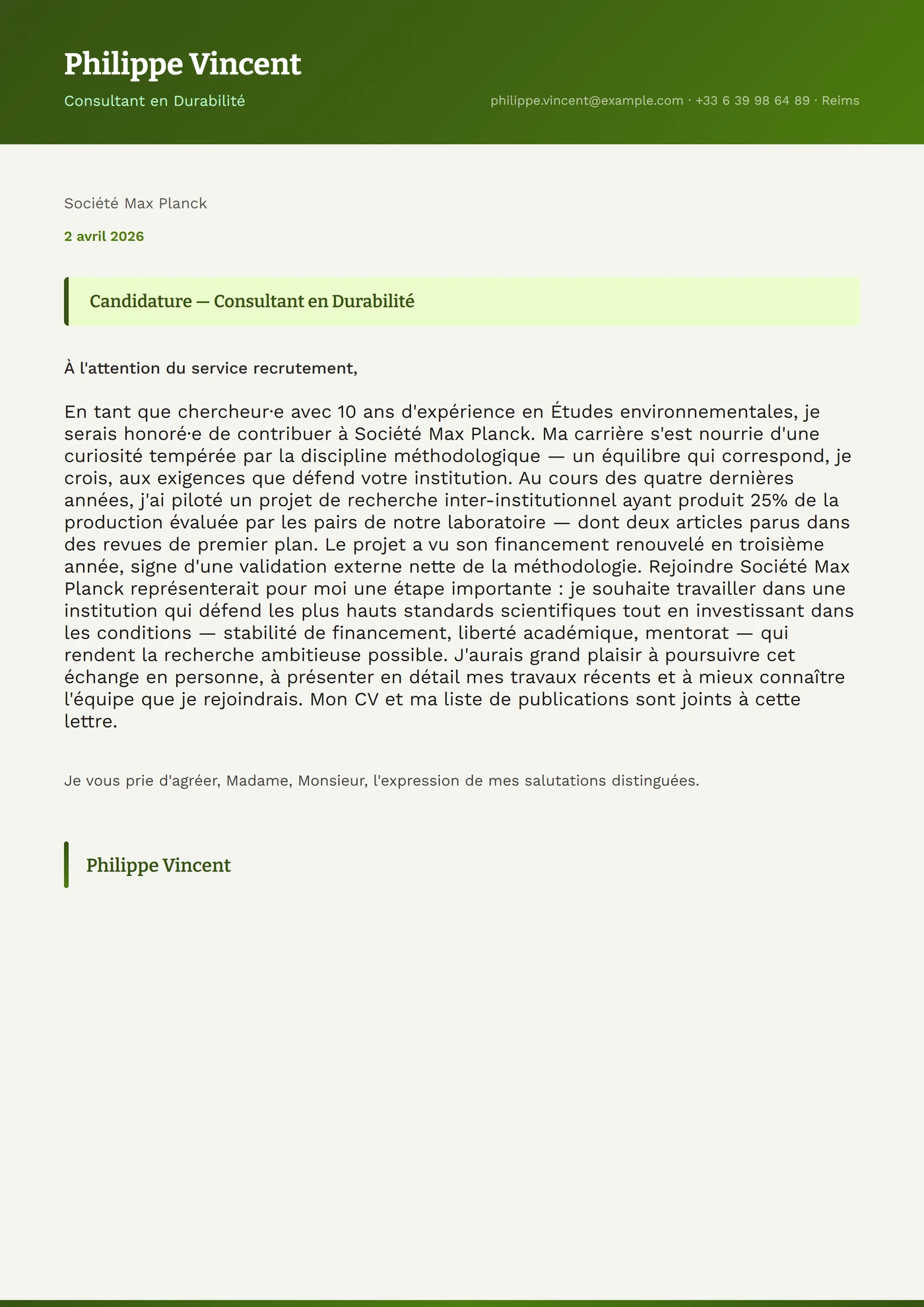 Pierre de Mousse — Modèles de lettres de motivation