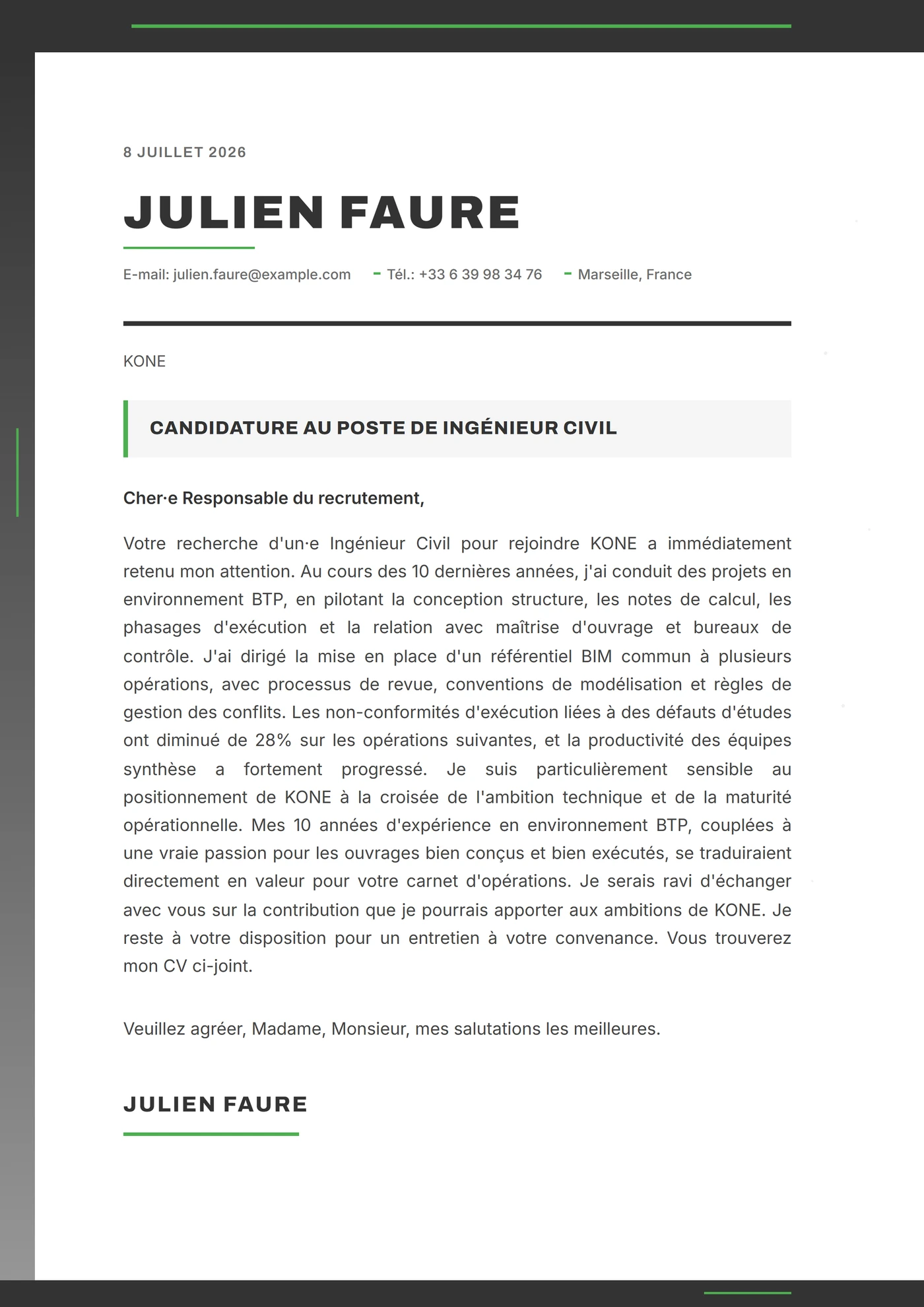 Granit de montagne — Modèles de lettres de motivation