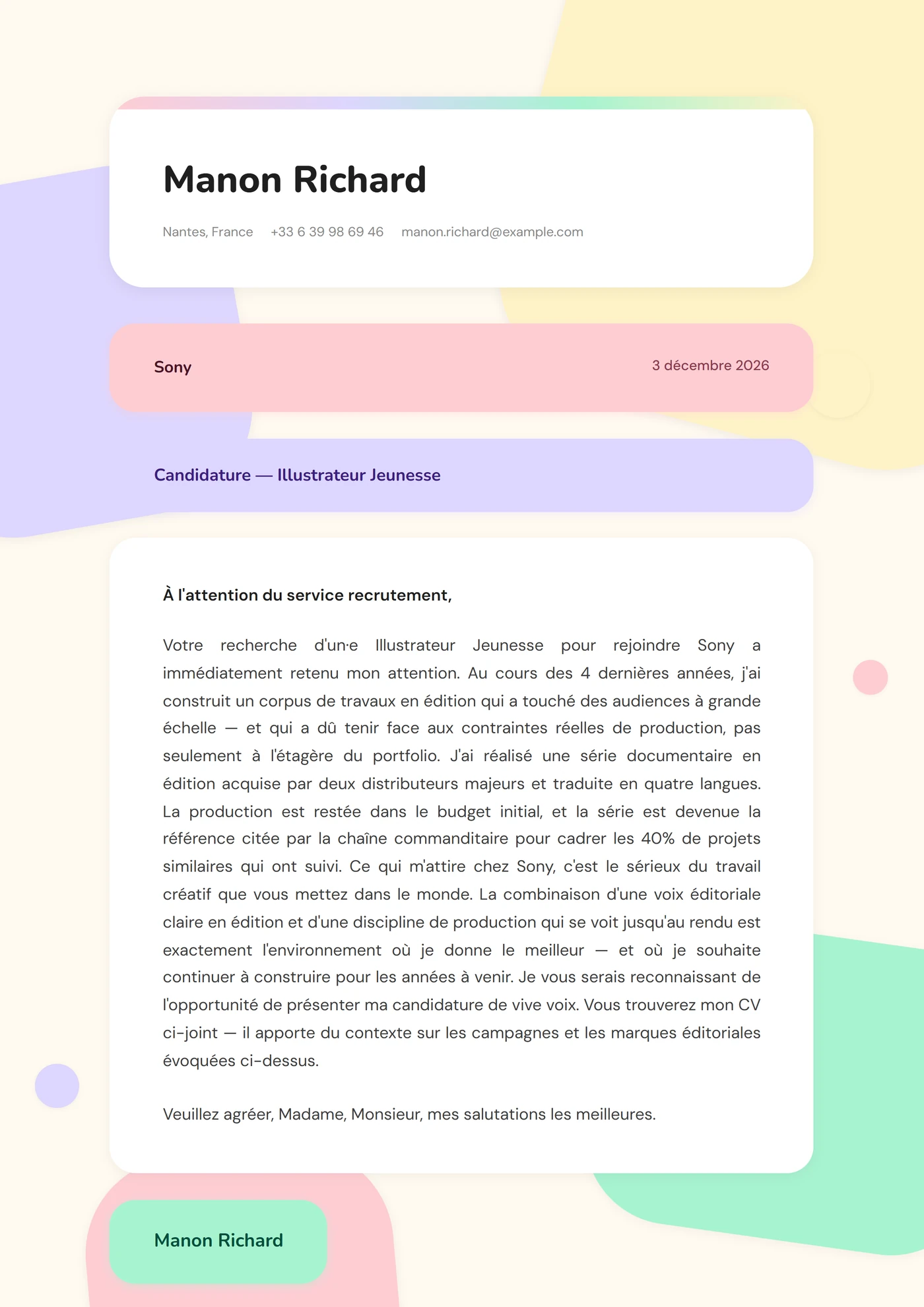 Découpe papier — Modèles de lettres de motivation