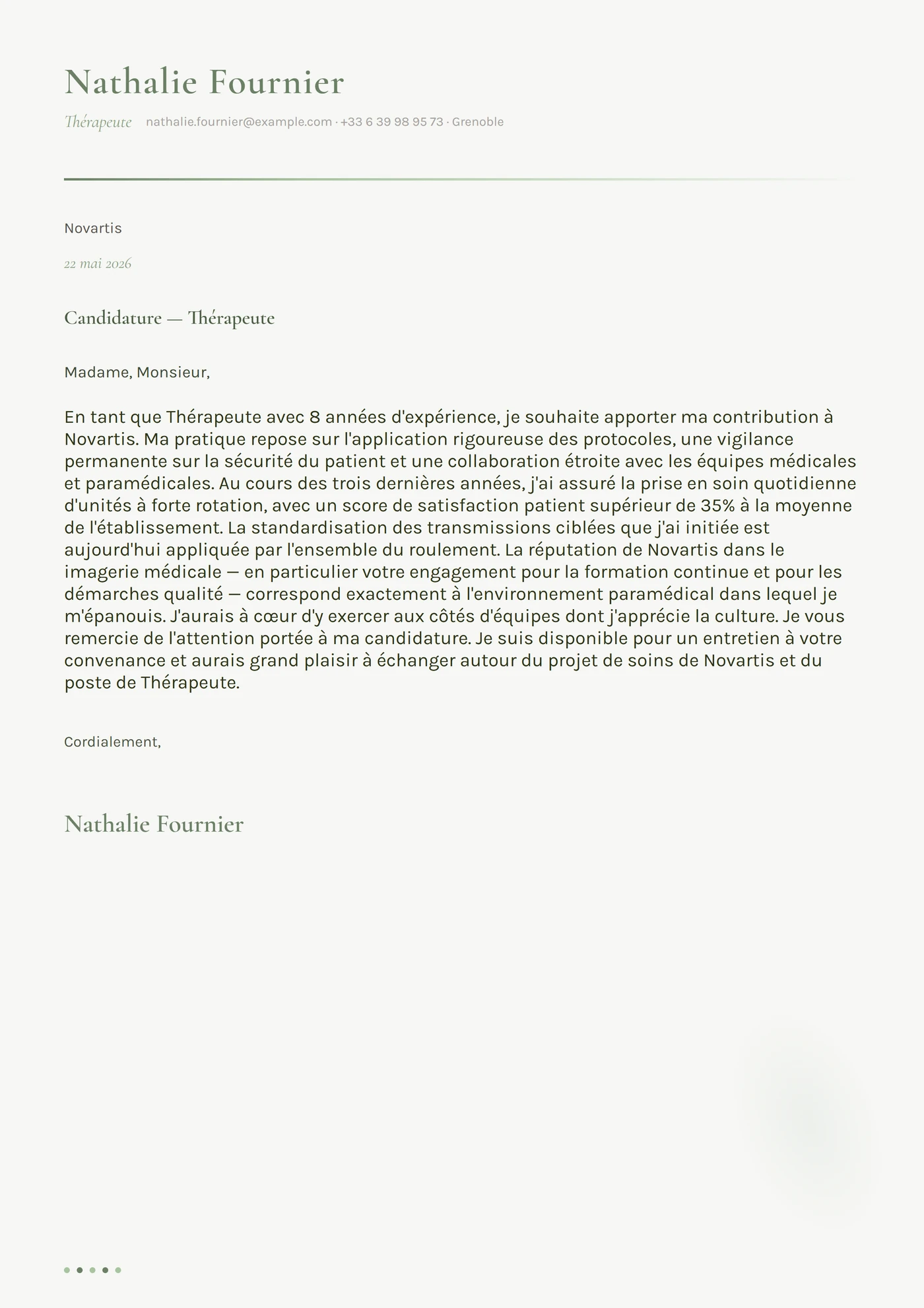 Sagesse sauge — Modèles de lettres de motivation