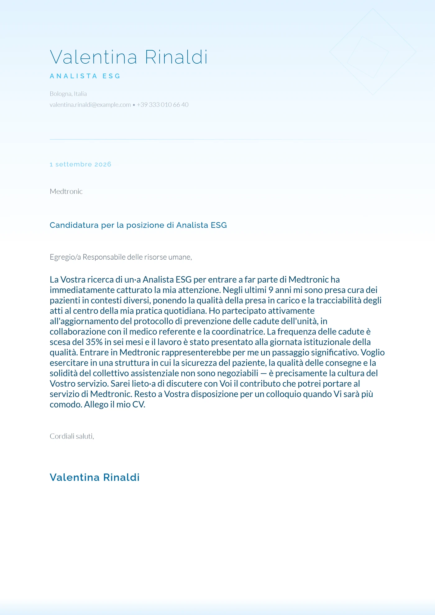 Ghiaccio artico — Modelli di lettera di presentazione