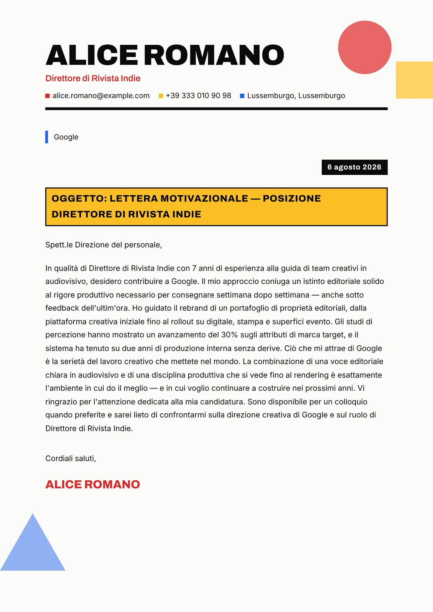 Stampa zine — Modelli di lettera di presentazione