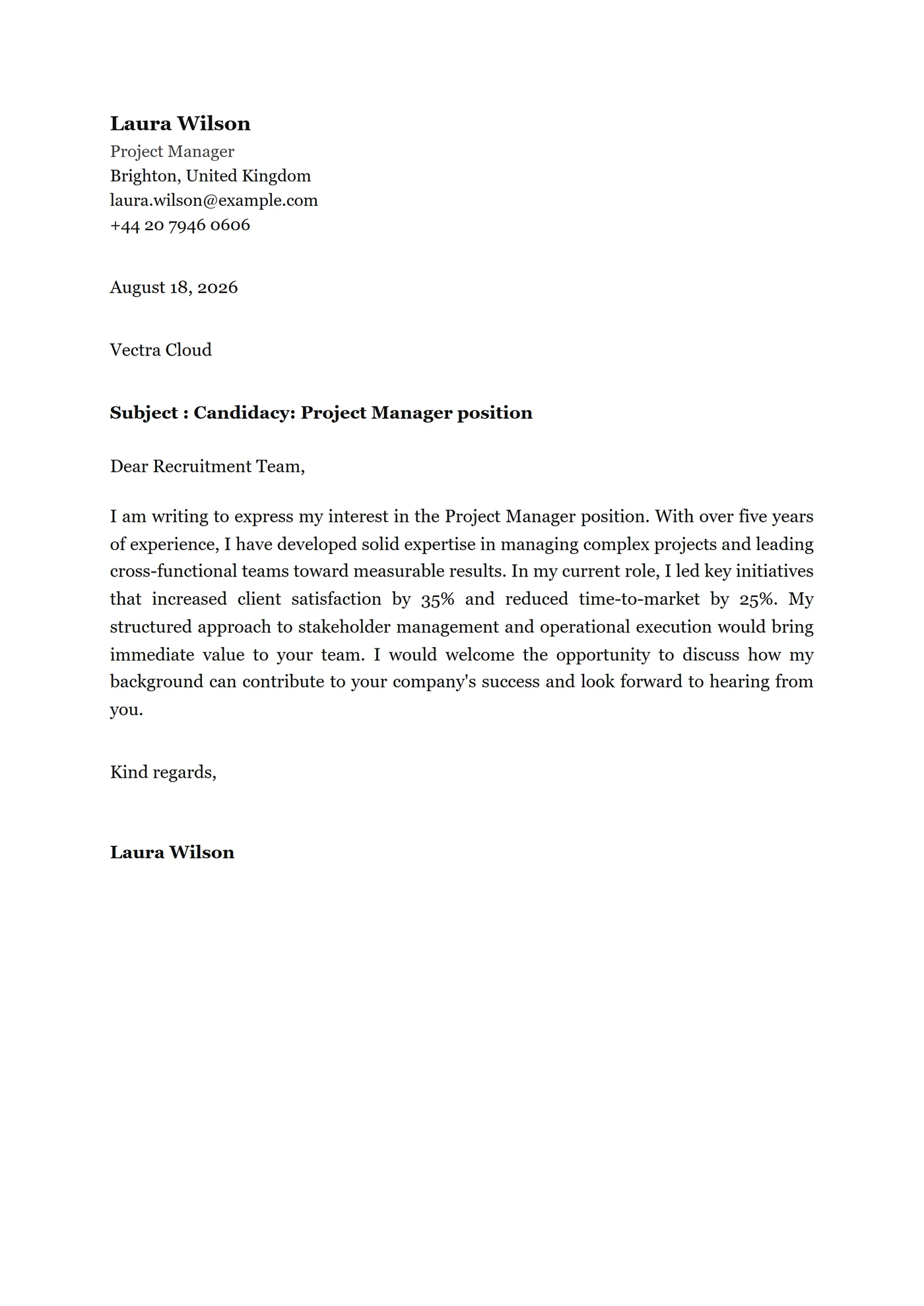 Classic Block — Cover letter templates