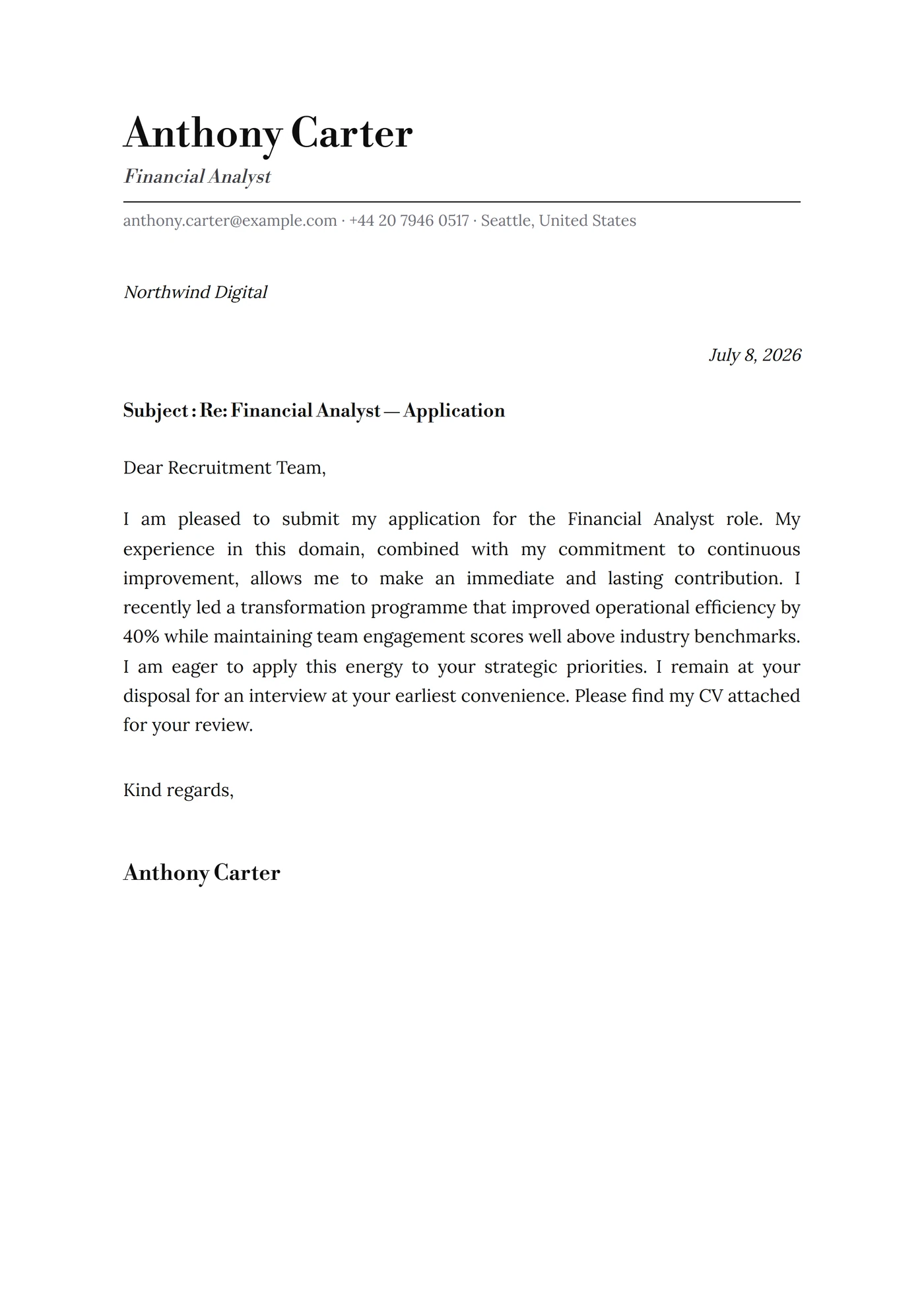 Classic Bookman — Cover letter templates