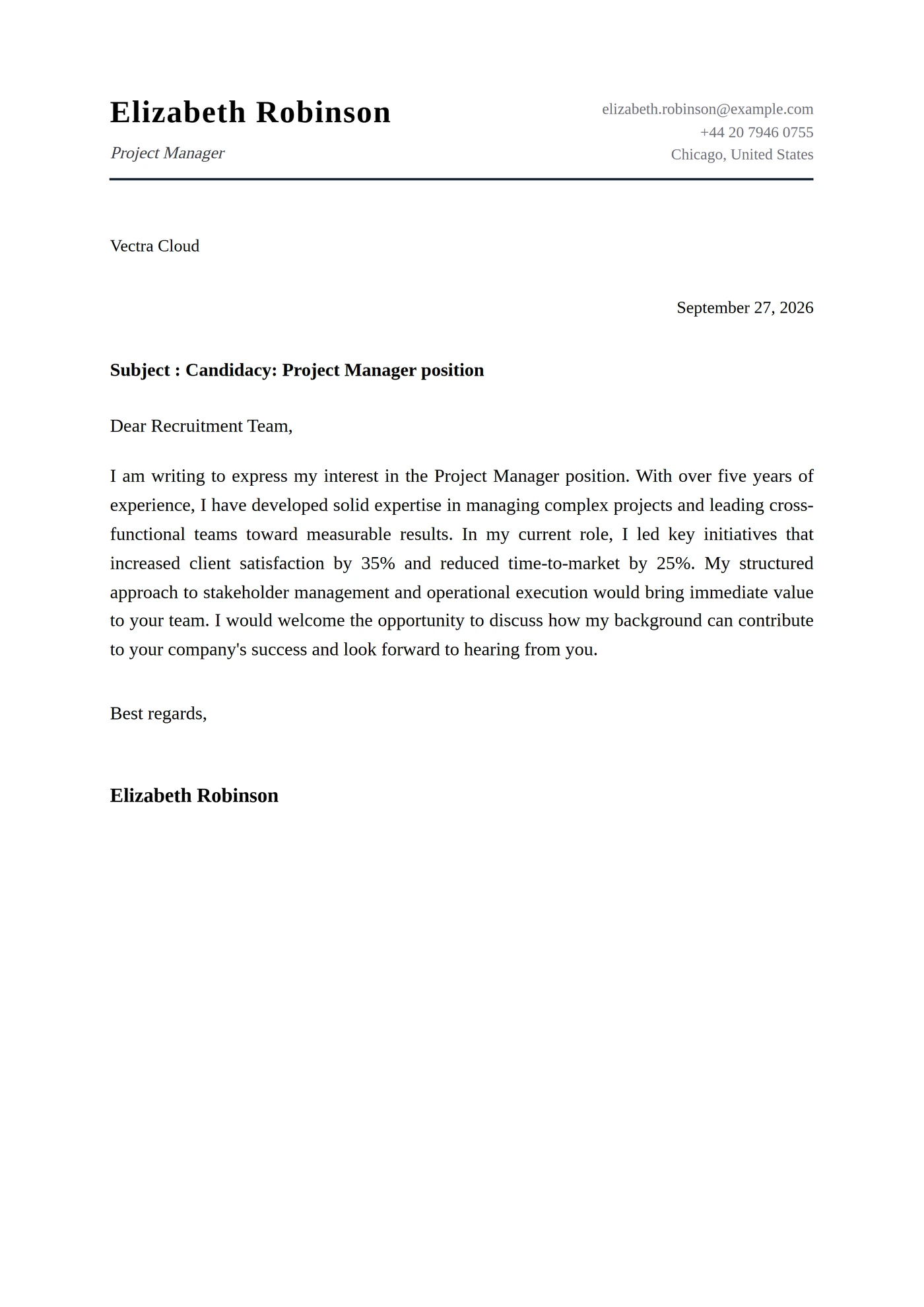 Classic Letterhead — Cover letter templates