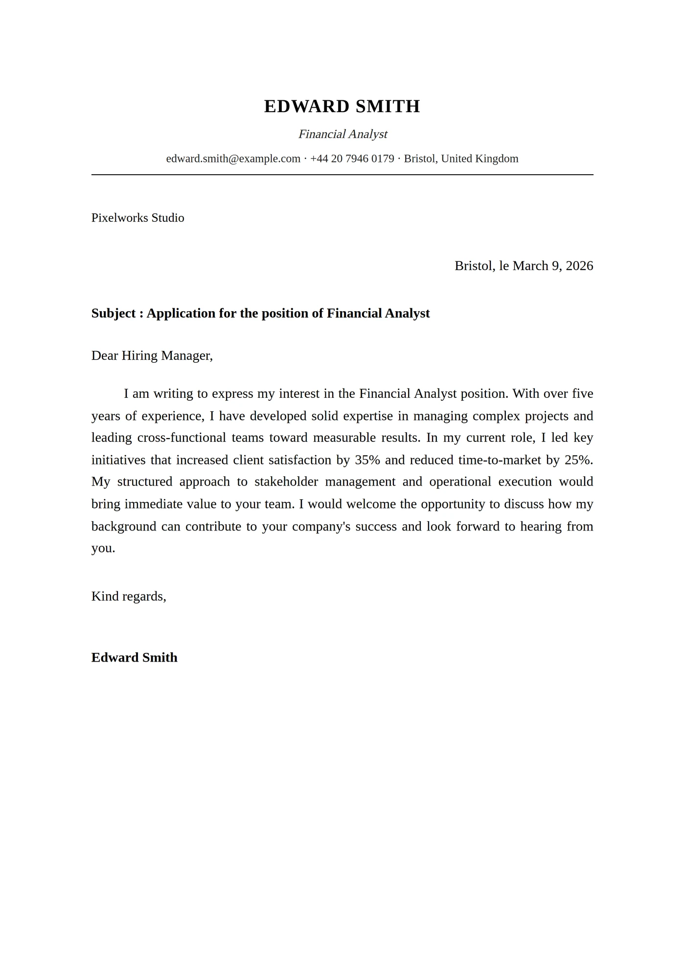 Classic Traditional — Cover letter templates