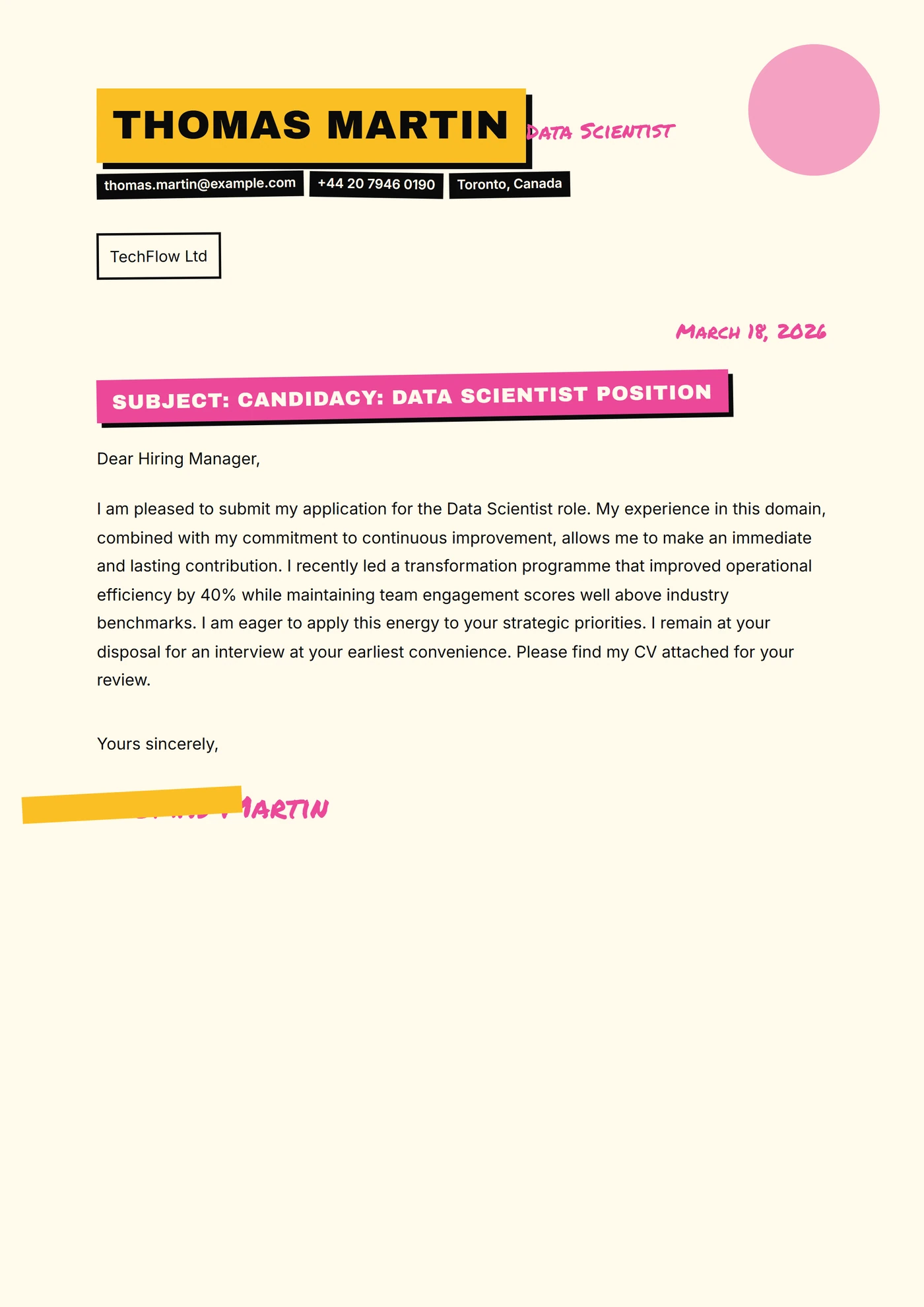 Ritaglio zine — Modelli di lettera di presentazione