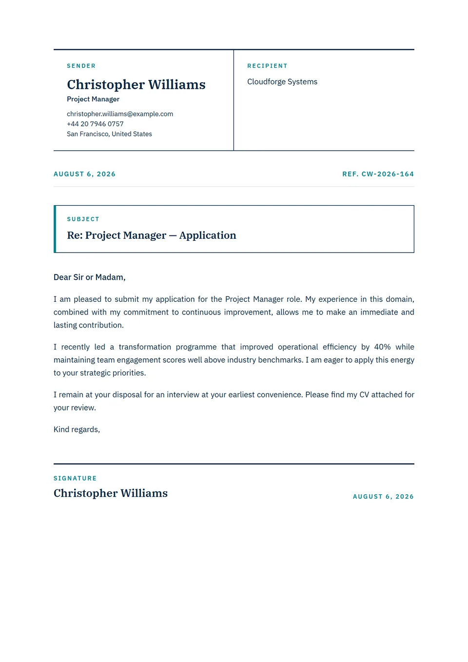 Grade Consultoria — Modelos de carta de apresentação