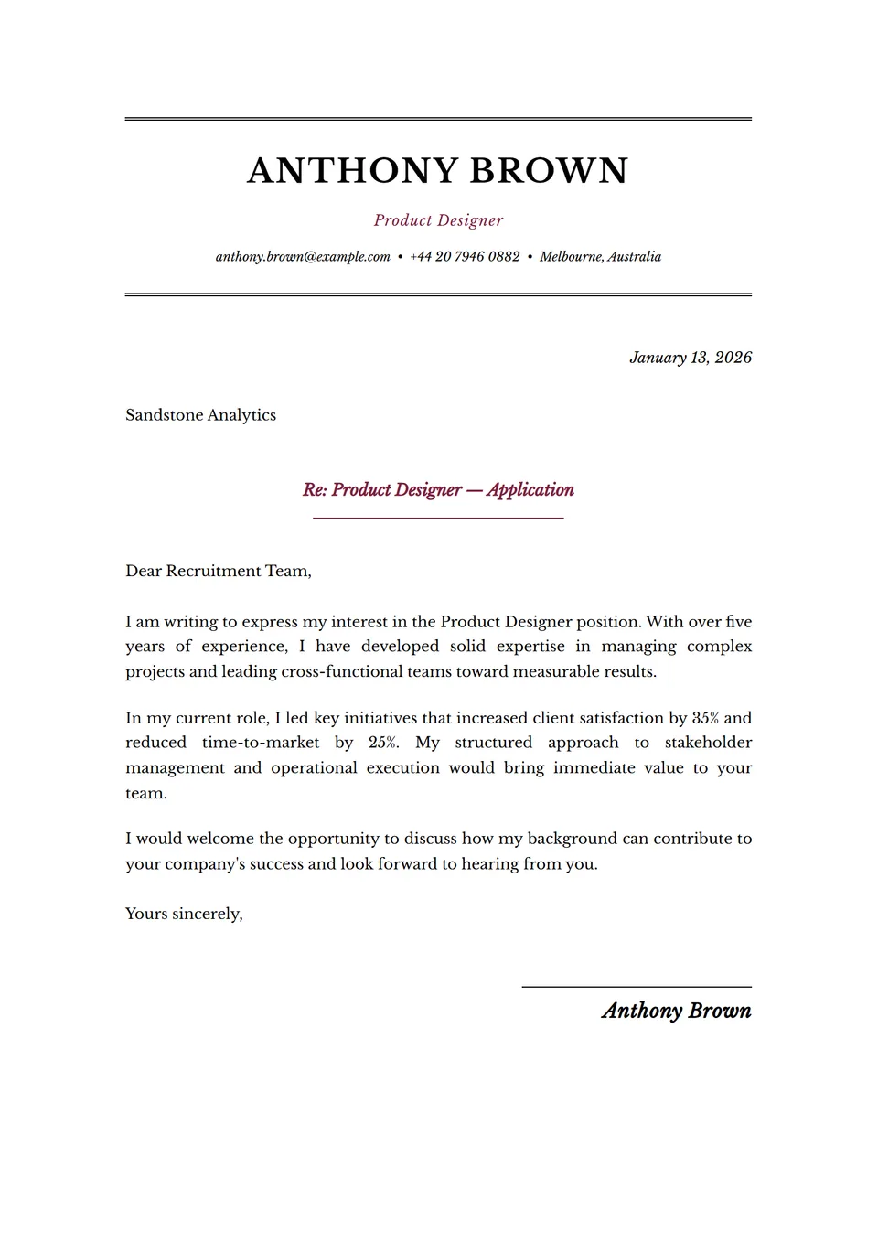 Escritório Jurídico — Modelos de carta de apresentação